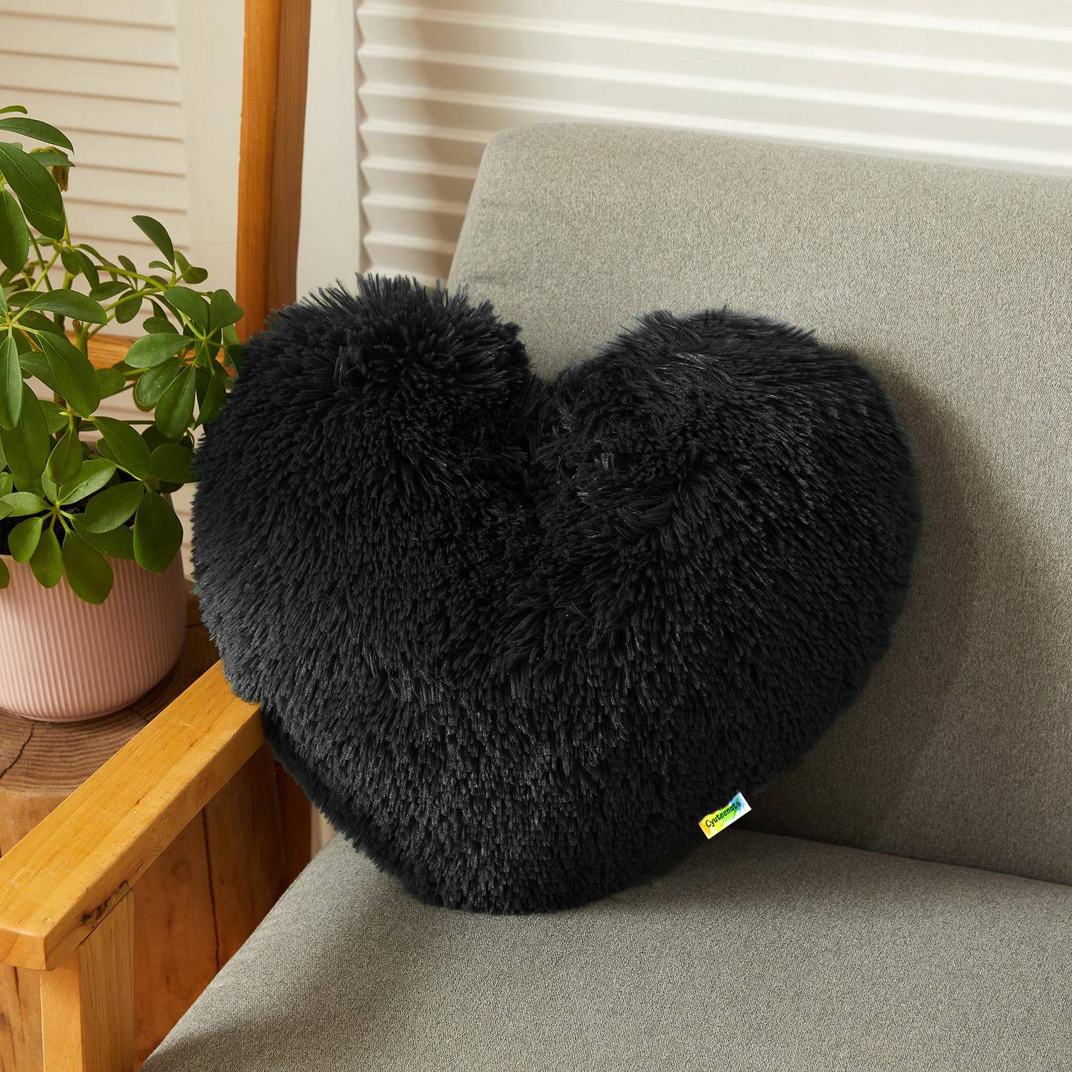 BURTON バートン【PILLOW】黒 チルクッション Wondershala heart pillow soft toy Black heart shape cushion - 32