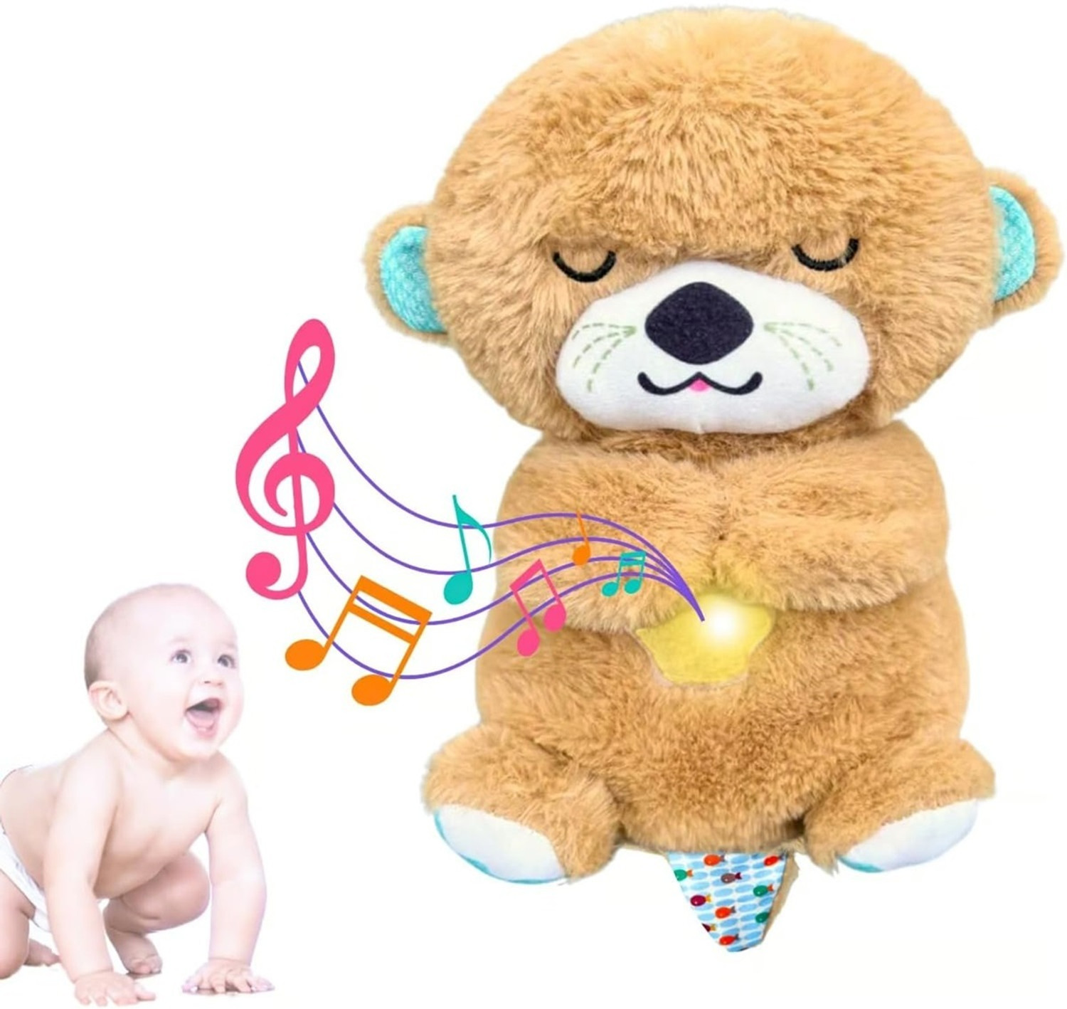 Image of Super Toy Teddy Bear Plush with Breathing Heartbeat - Adorable Gift for Kids & Adults - 25 cm