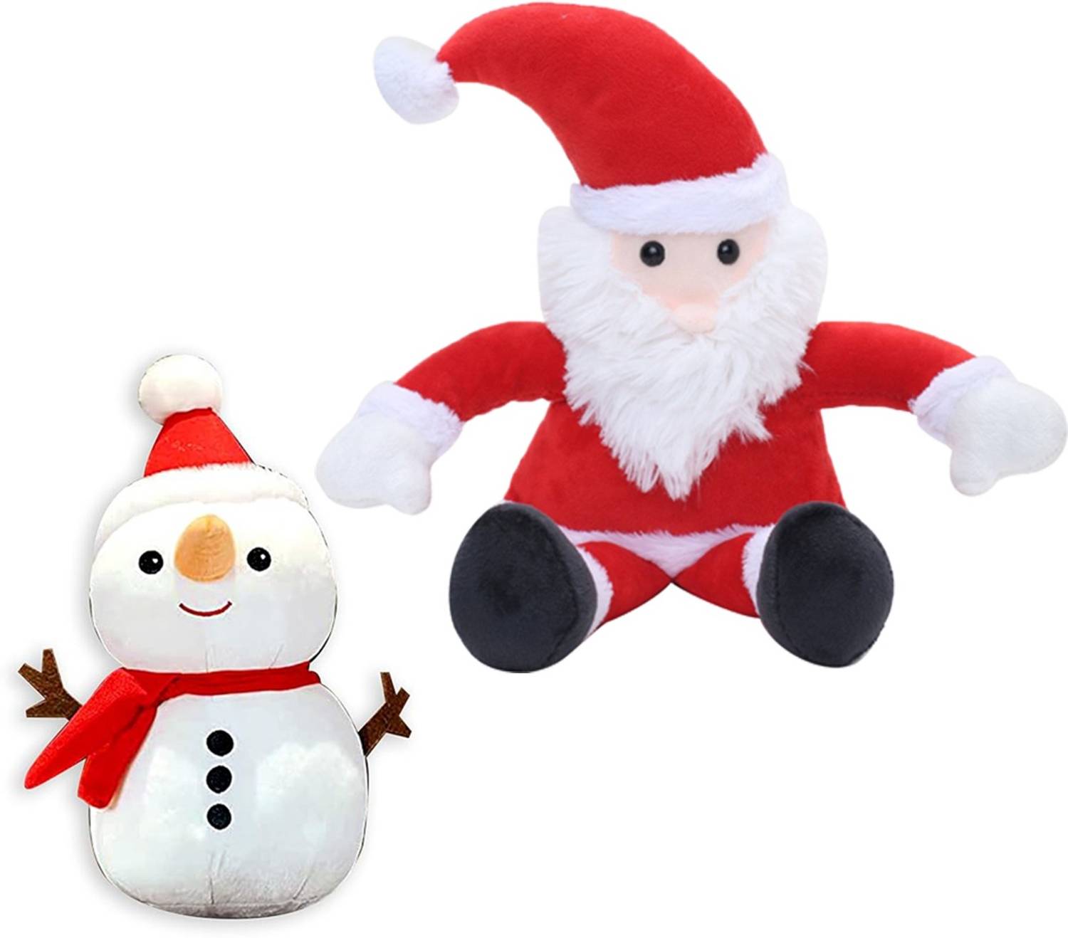 Besties combo of Christmas Santa Claus & Snowman Soft Toy - 34 cm