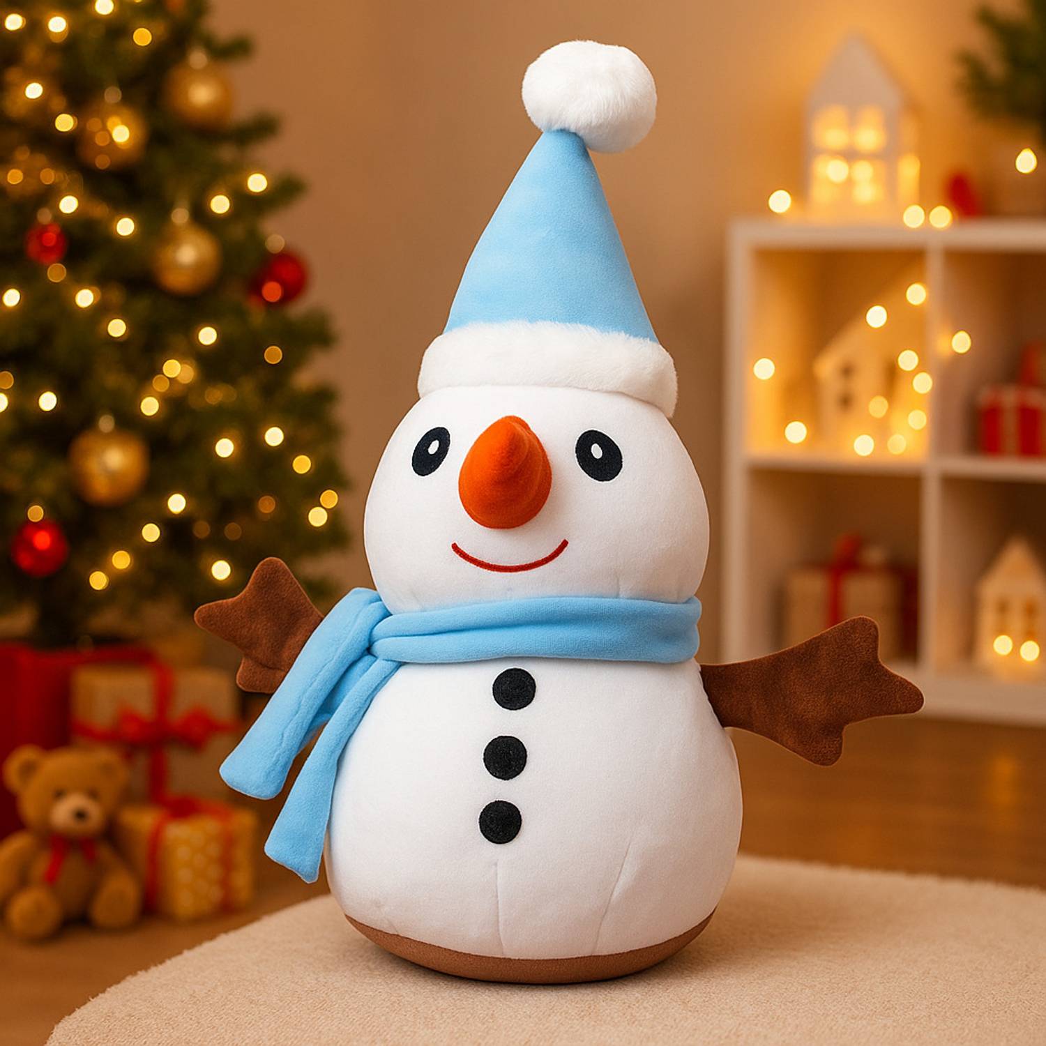 Besties Snowman Plush Toy Stuffed Snowman Animal Christmas Soft Toys for Christmas - 35 cm