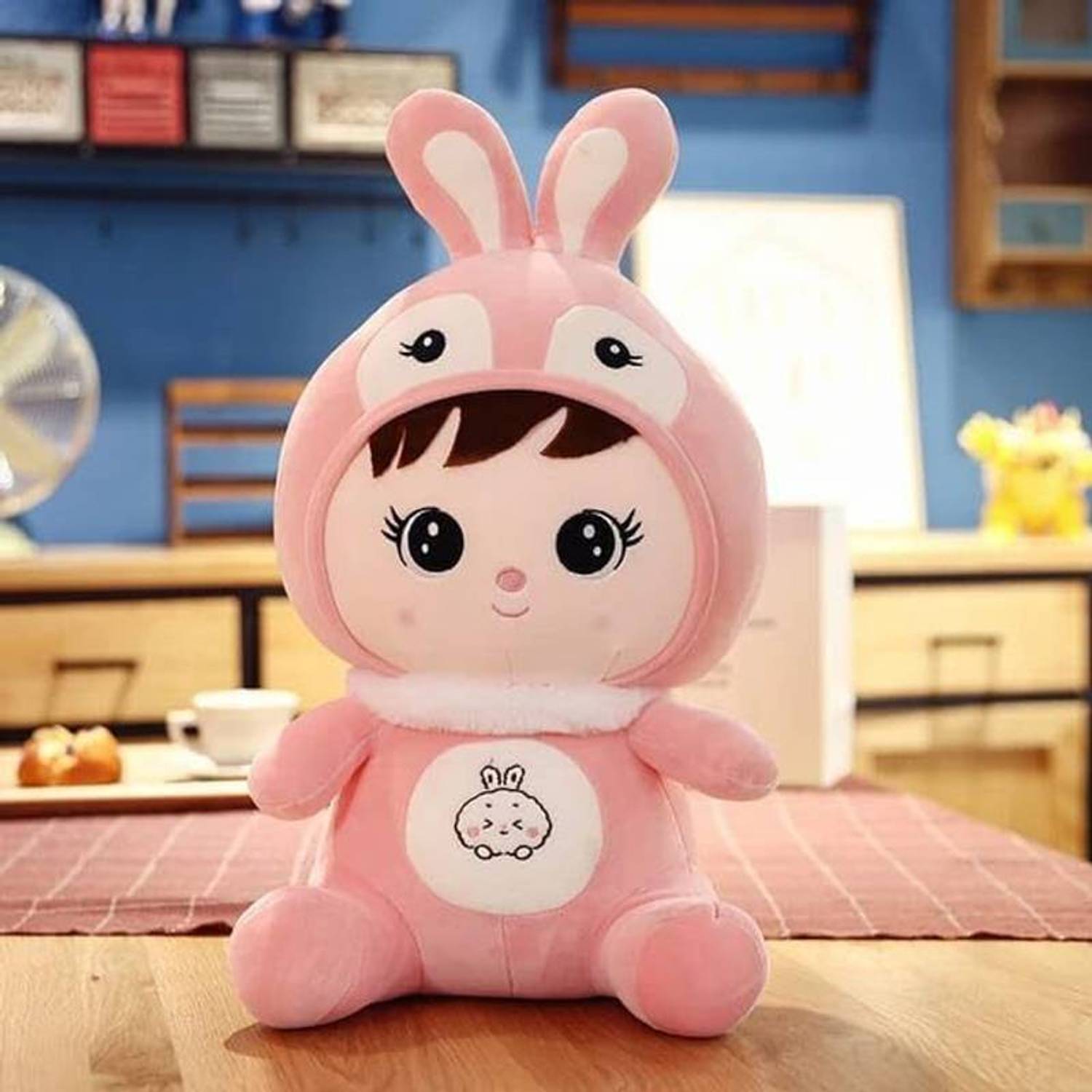 BlingNBeats Pink Bunny Soft Doll Toy – Adorable Plush Rabbit Girl for Kids - 30 cm