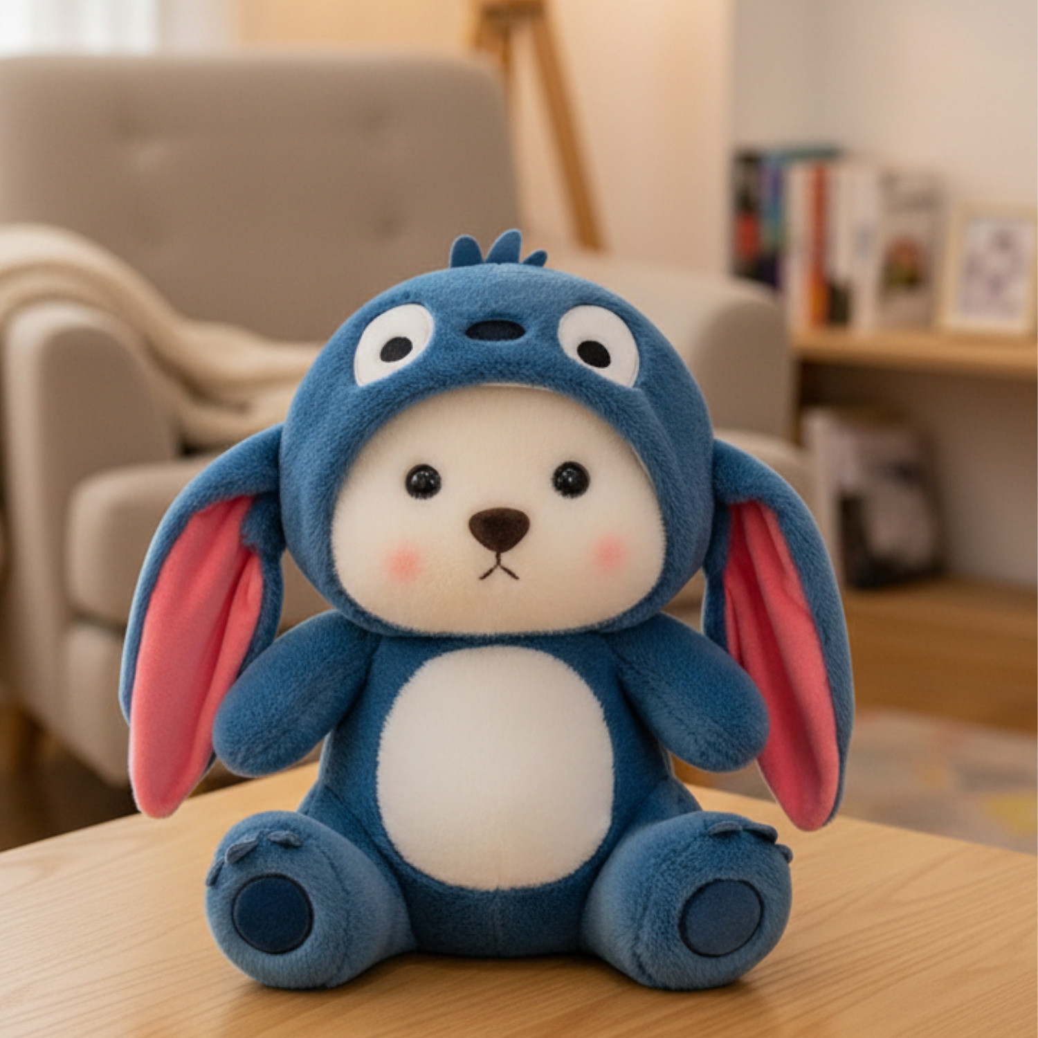 Image of jr jack & rose Blue Hoodie Plush Teddy Bear for Birthday Gift - 30 cm