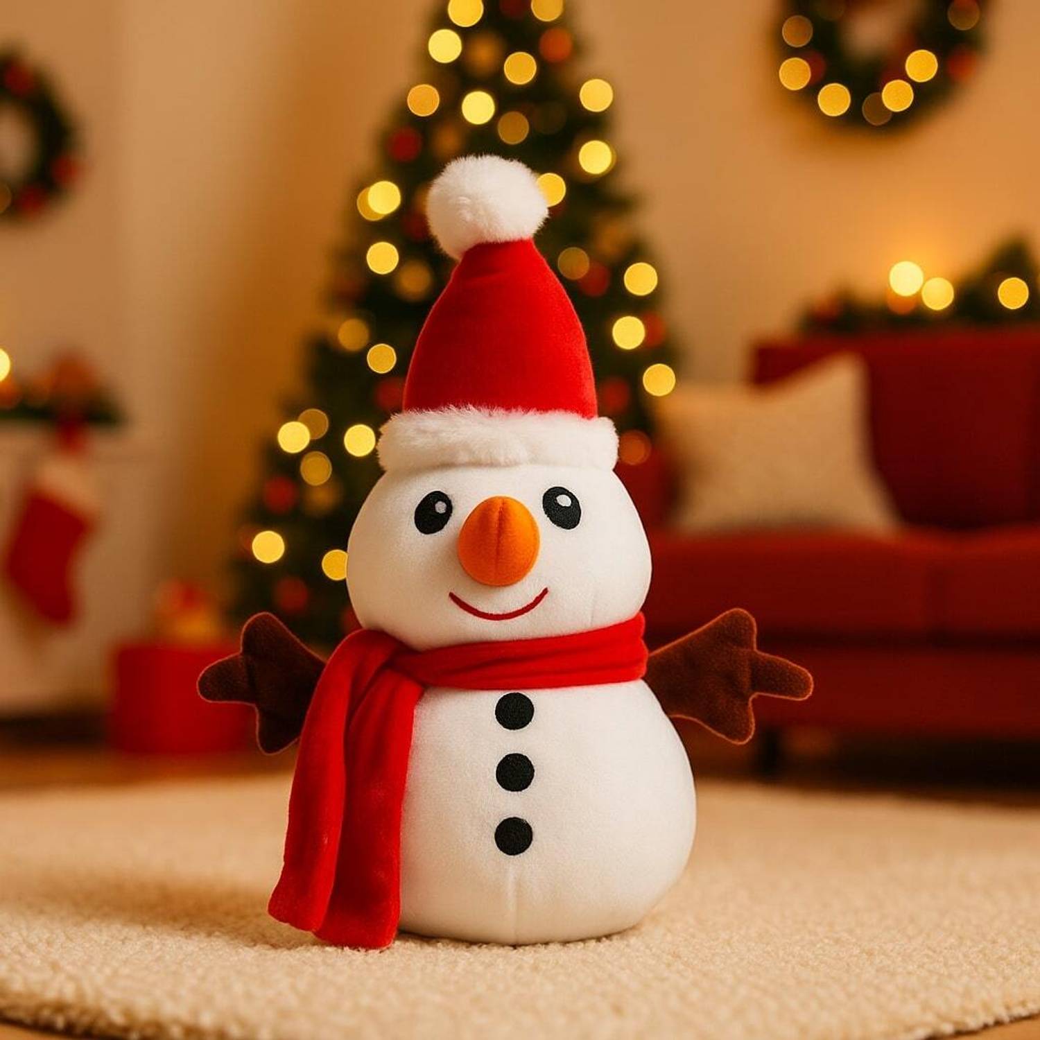 Besties Snowman Plush Toy Stuffed Snowman Animal Christmas Soft Toys for Christmas - 36 cm