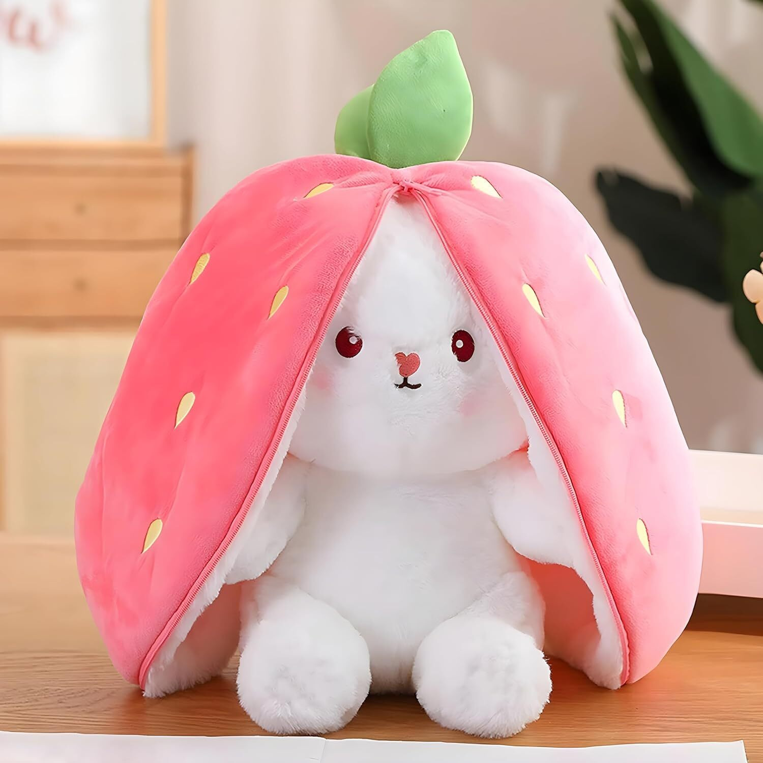 Image of Puffkins Reversable Cute Plush Big Ears Bunny Premium Quality - 25 cm (Multicolor) - 25 cm