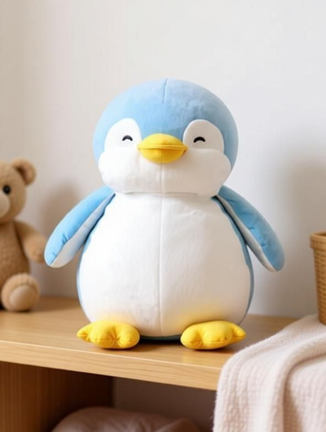 Image of Toyingly Sleeping Penguin, Plush /Soft Toy for Boys, Girls and Kids, Super Soft, Safe - 20 cm (Blue)