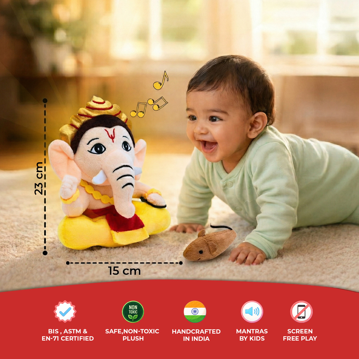 Image of Panda's Box Mantra Chanting Baby Ganesha (09 Inches) - 9 inch