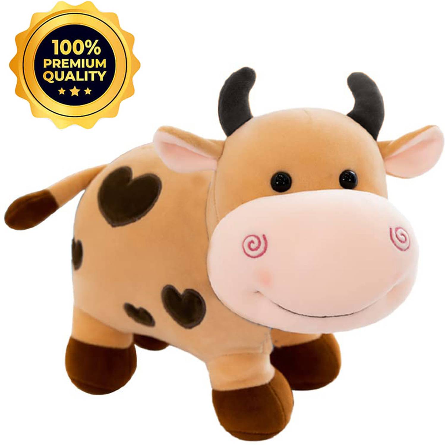 A G Enterprises Cute Cow Soft Toy - Premium Quality Stuffed Animal with Heart Spots  - 40 cm
