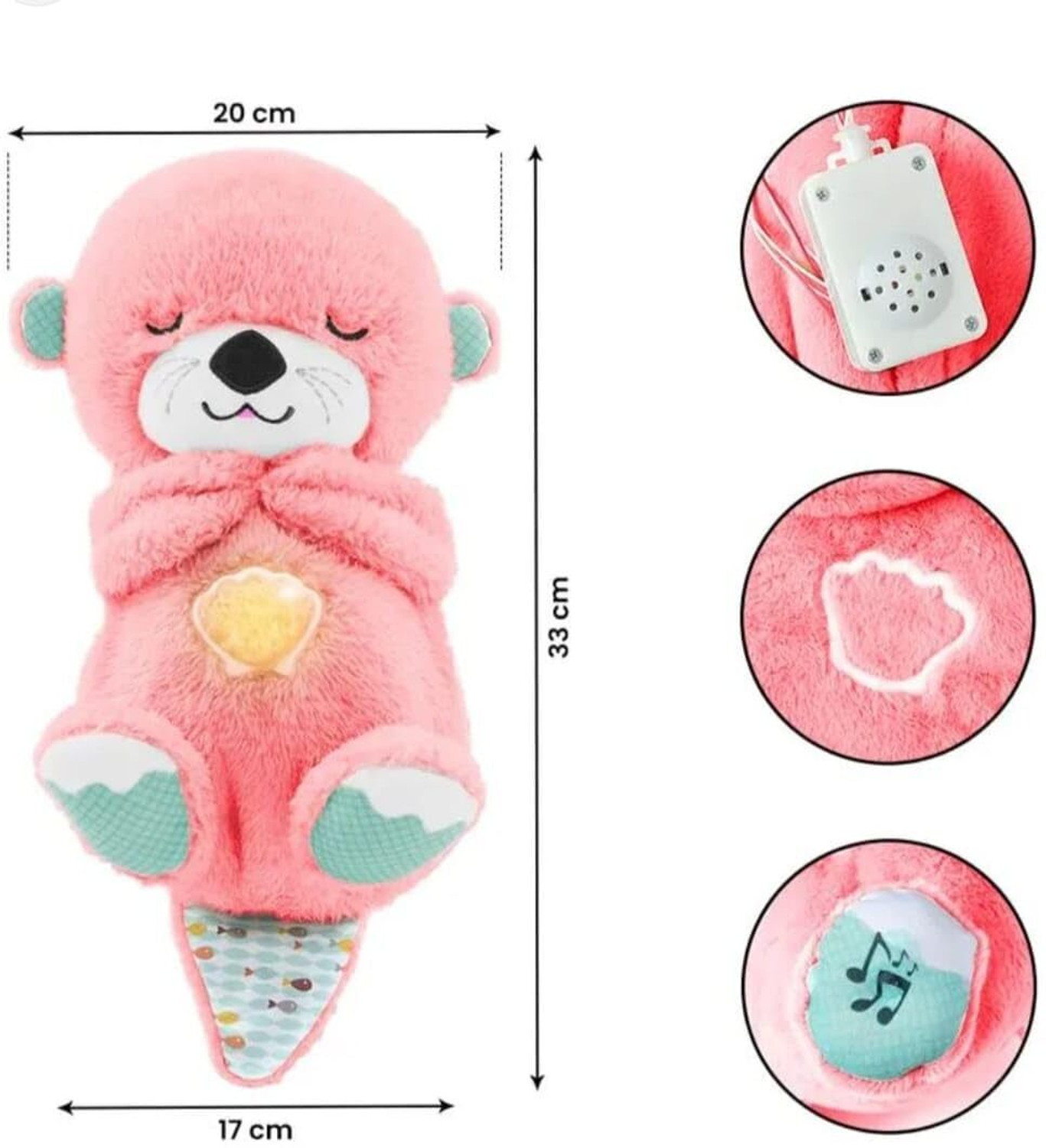 Image of Wengonvila Glowing Music Otter Education of Sound and Light Soothing Sound Sleep Otter Baby