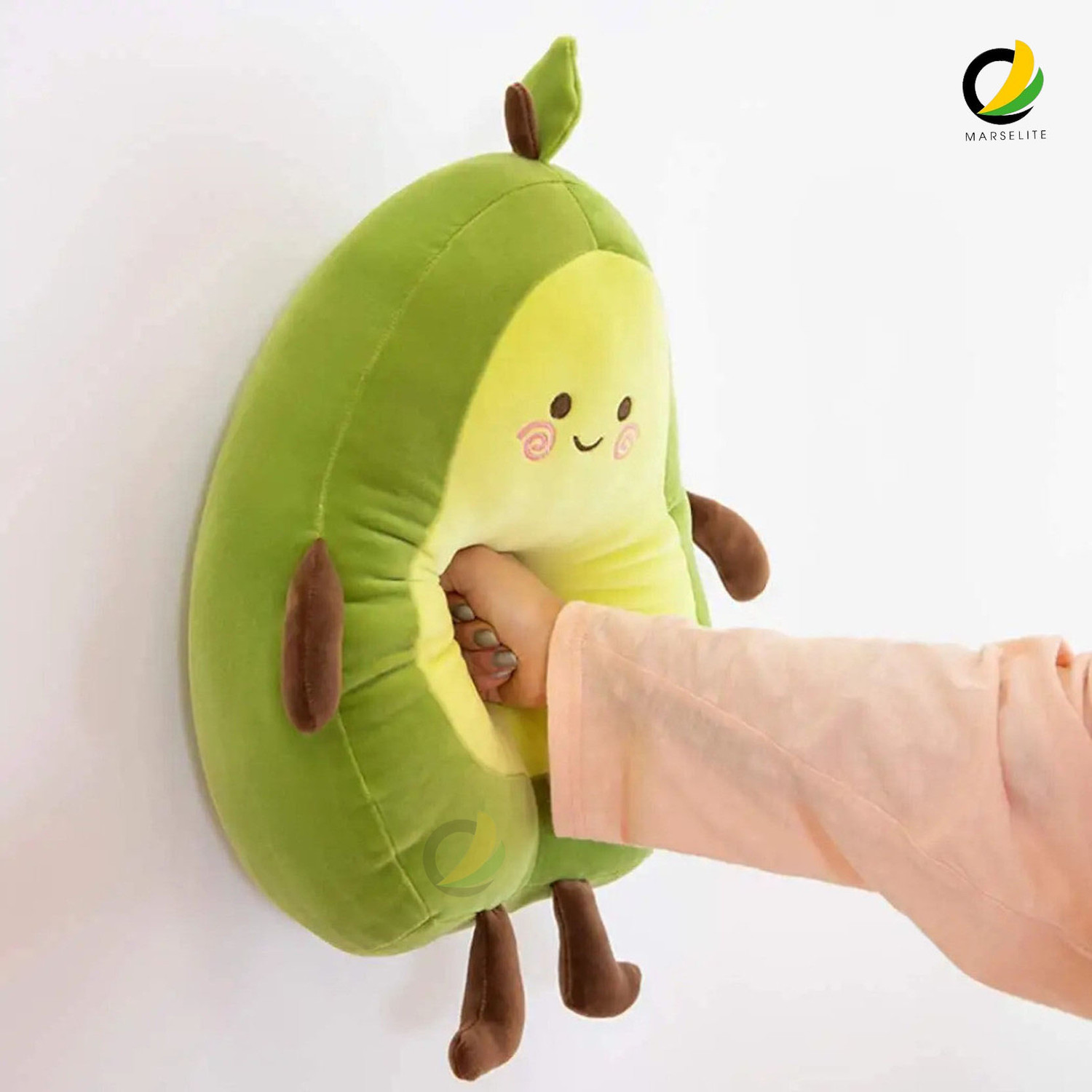 Image of MARSELITE Avocado Pillow Plush Toy - Soft, Cuddly, Cute Gift for Kids & Adults - 35 mm