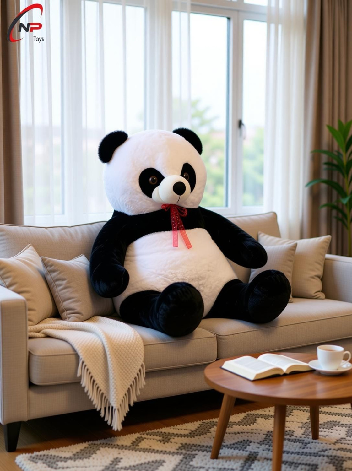 Image of NP Toys 4 FEET PANDA LONG BEAUTIFUL, SPONGY PANDA TEDDY BEAR,GIFT FOR SOMEONE SPECIAL / ANNIVERSARY GIFT / VALENTINE GIFT /GIFT FOR GIRLFRIEND / BIRTHDAY GIFT - 121 cm