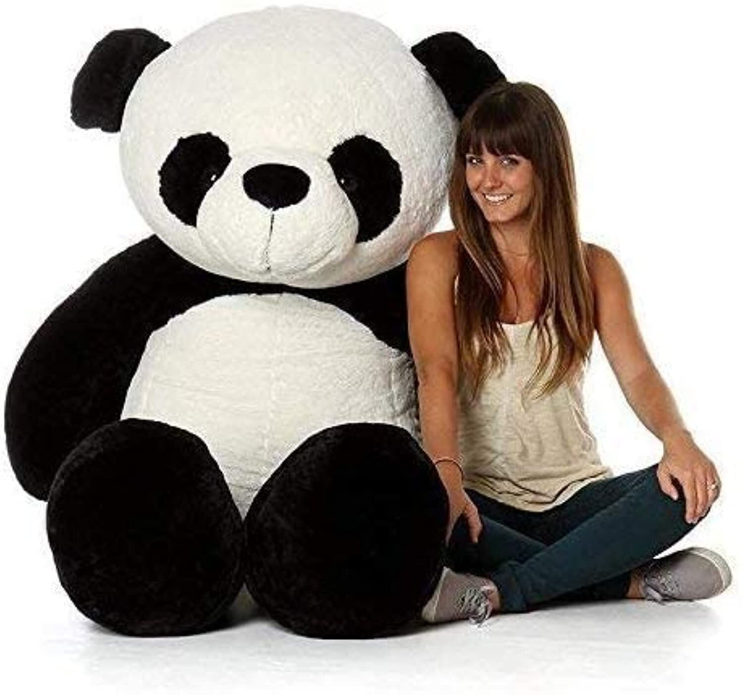 Image of Ksar KT Stuffed Spongy Soft Cute Sitting Panda (Black Color)(5 Feet)-39 - 150 cm