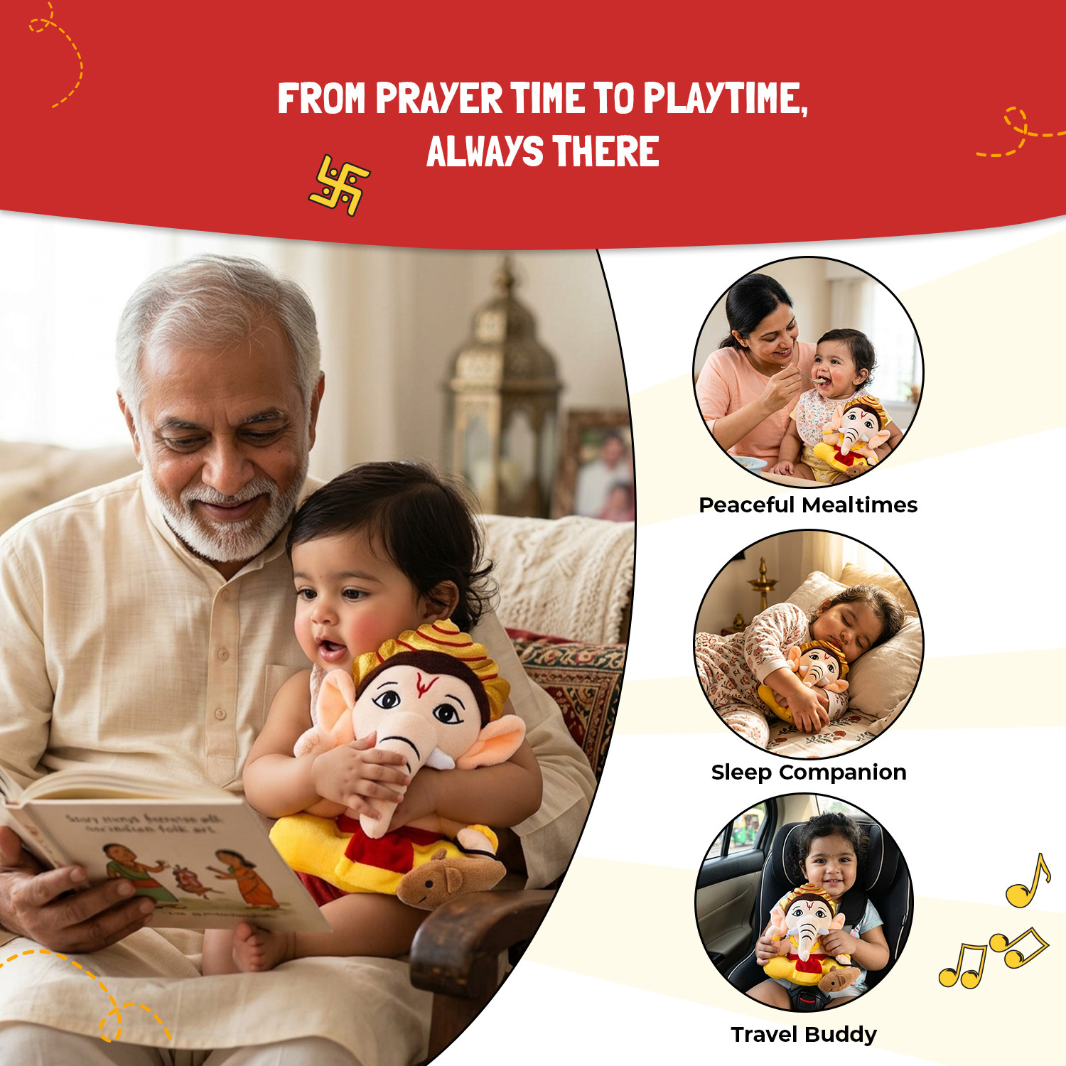 Image of Panda's Box Mantra Chanting Baby Ganesha (09 Inches) - 9 inch