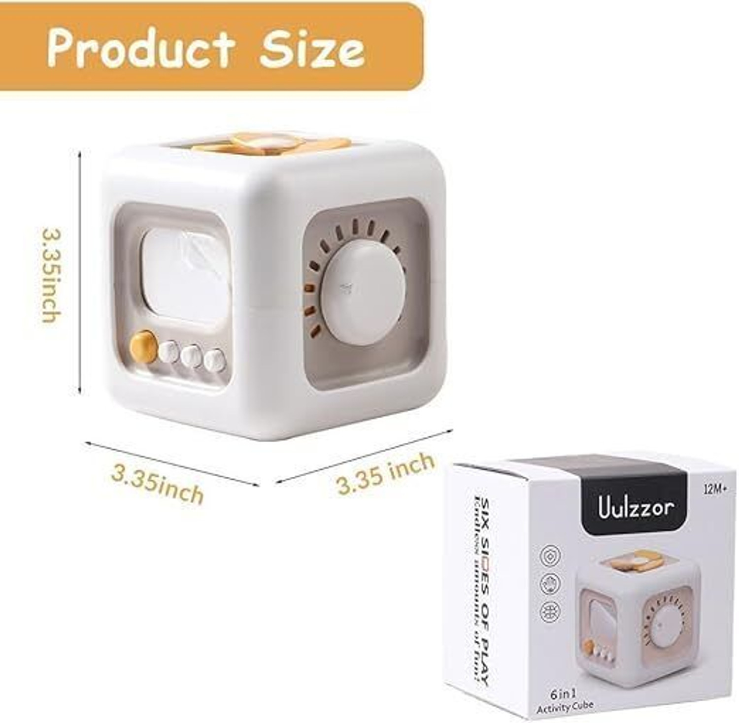 Image of AROKAH 6 IN 1 ACTIVITY CUBE Car Travel Toys Busy Activity,Learning Birthday Gifts Baby - 14.6 mm (White)