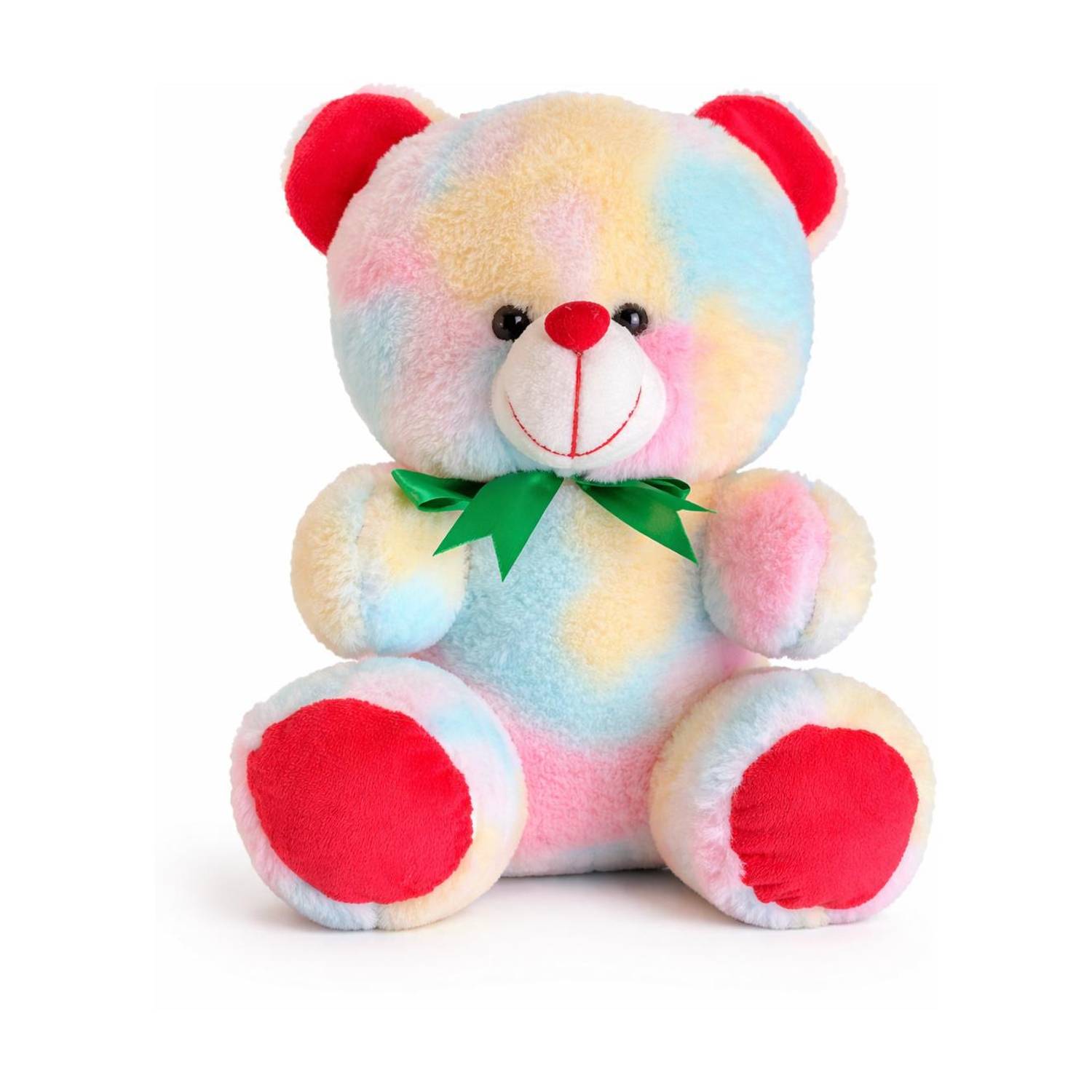 BlingNBeats Soft Teddy Bear Pack of 1 – Multicolor Plush Toys with Red Ribbon - 12 inch