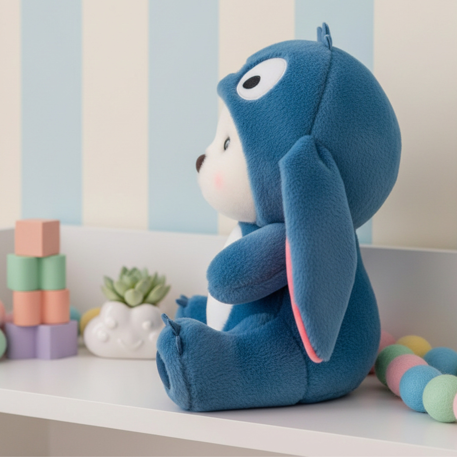 Image of jr jack & rose Blue Hoodie Plush Teddy Bear for Birthday Gift - 30 cm