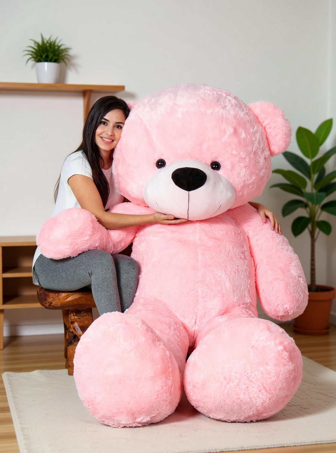 Image of RSS SOFT TOYS 3 feet pink teddy bear most beautiful teddy and cute and soft love teddy - 95.61 cm