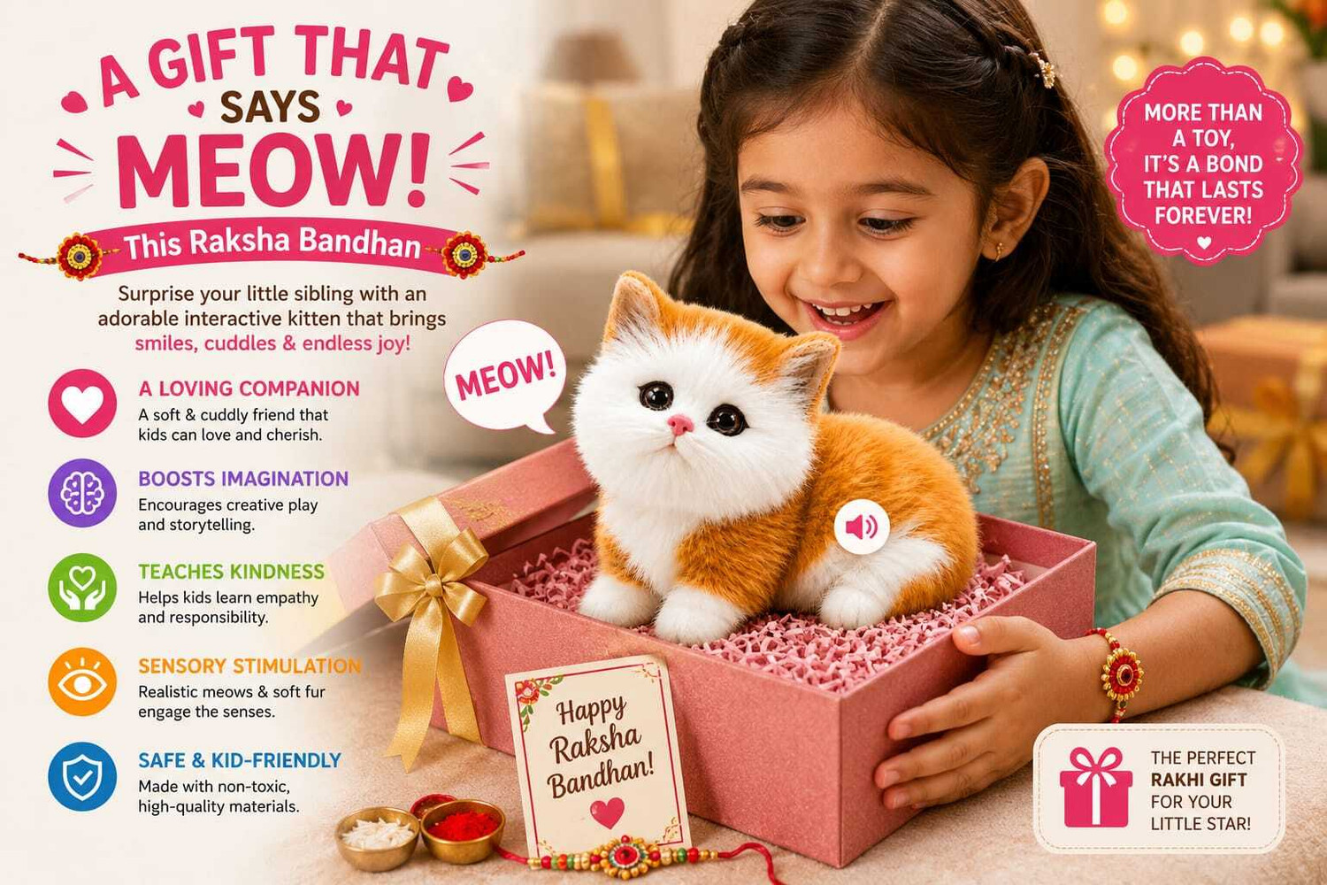 Image of TTW Realistic Cat Soft Toy for Kids | Cute Plush Kitten for Gift & Decoration - 60 mm