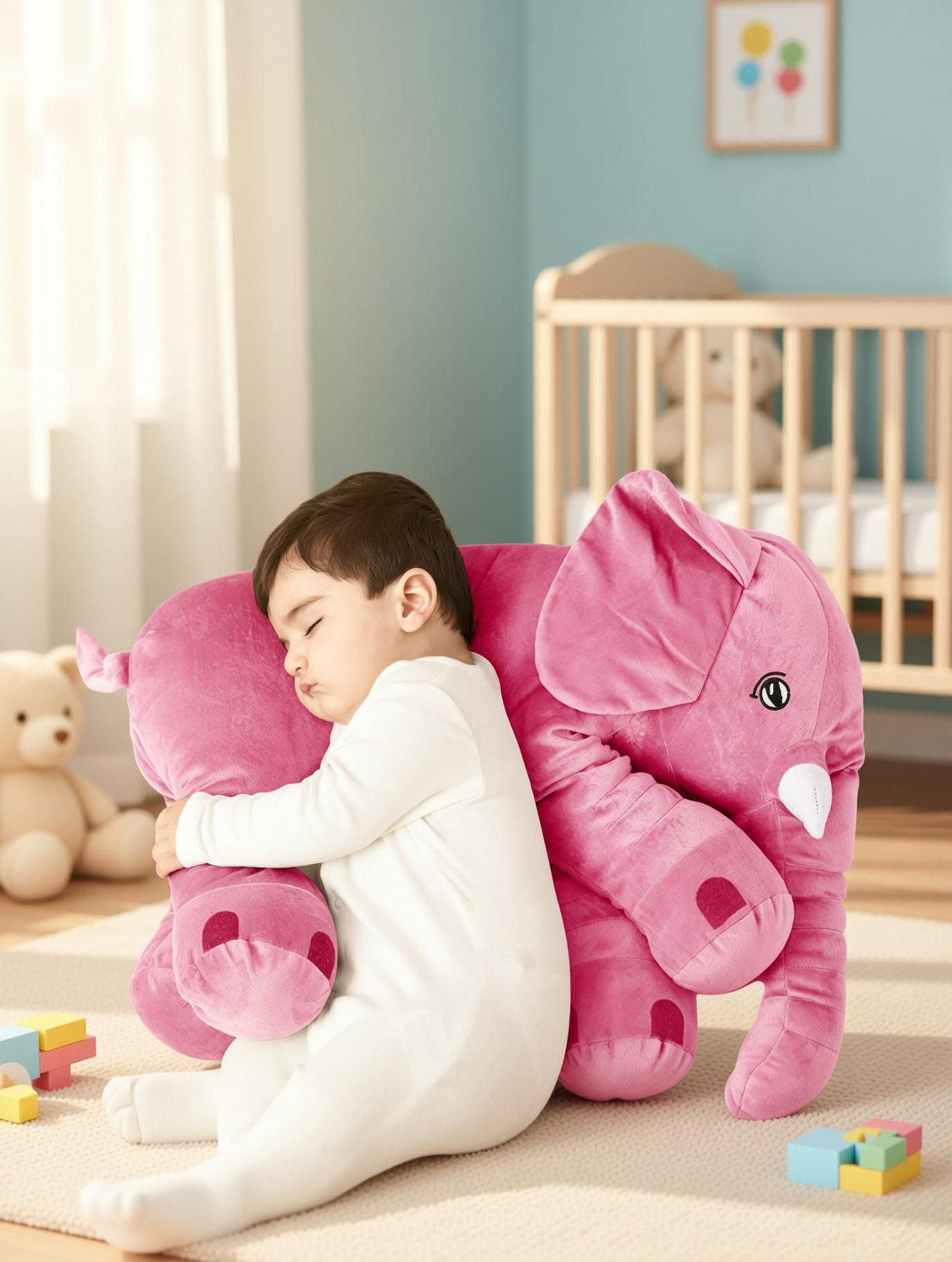 Image of DearJoy Baby Elephant Pillow (Pink) - 45 cm