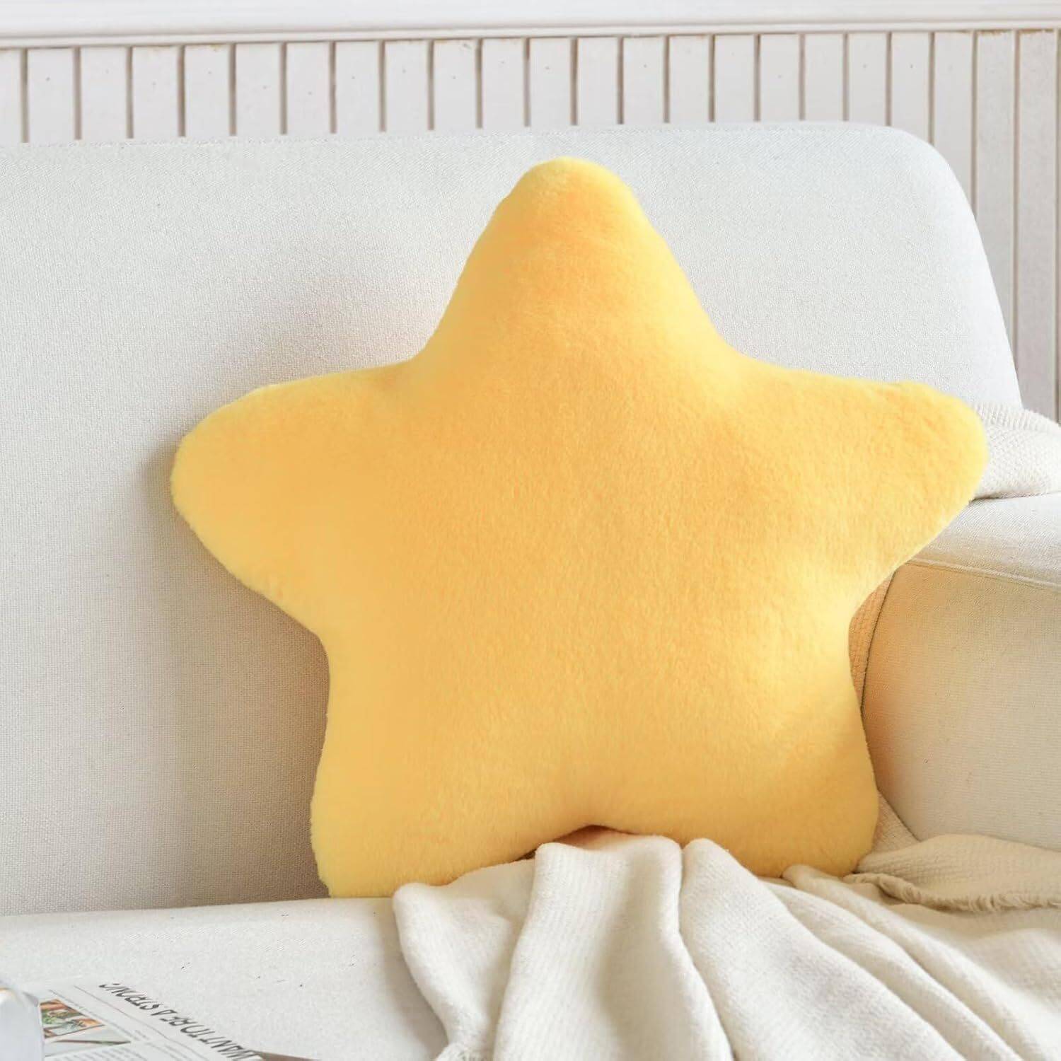AVS Star Pillow Cute Star Shaped Cushion Room Decor Plush Cushion for Bedroom Sofa  - 35 cm