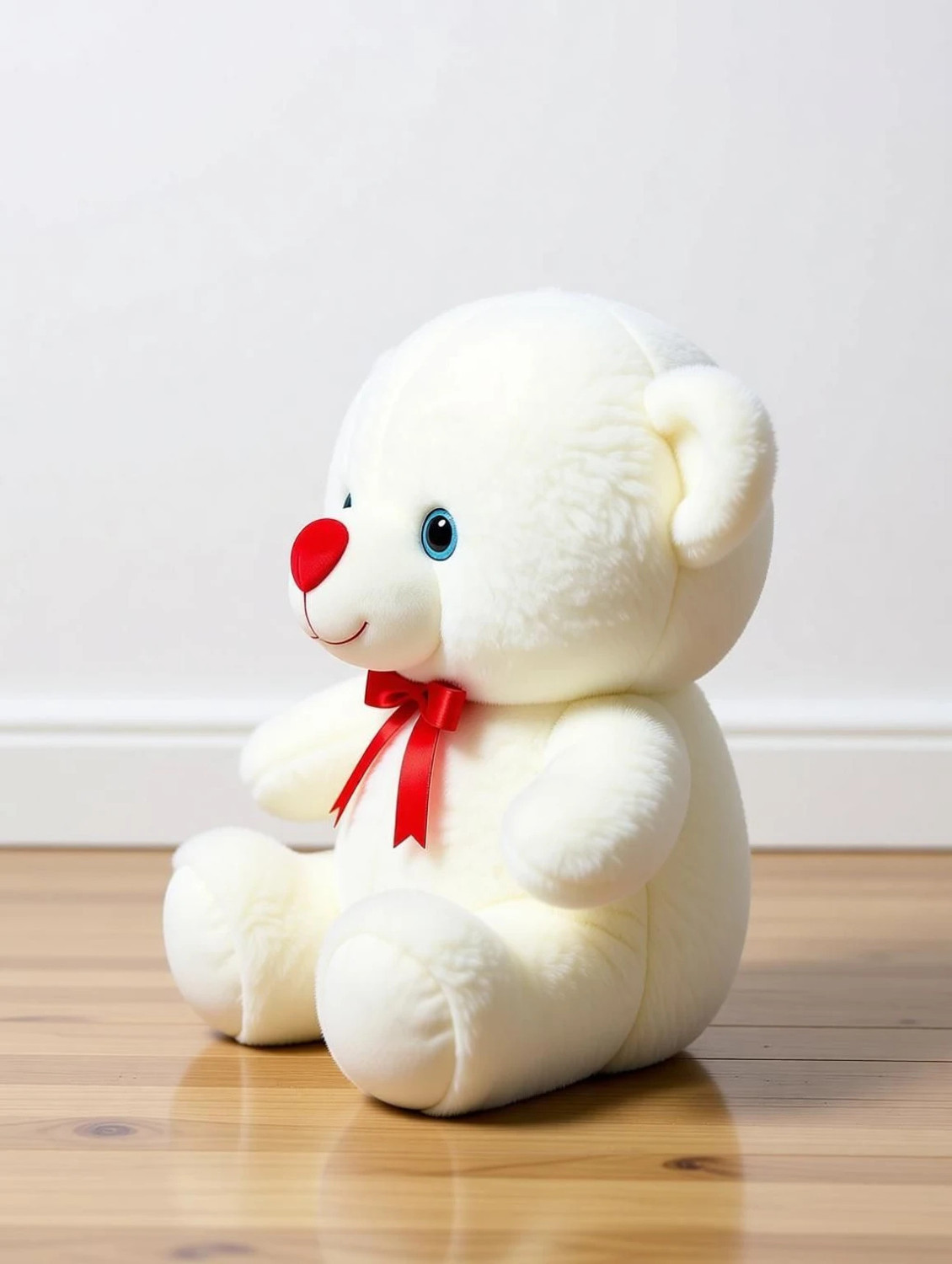 Image of Polyhug Soft Plush Teddy Bear with Red Bow for Kids & Couple Gift - 28 cm