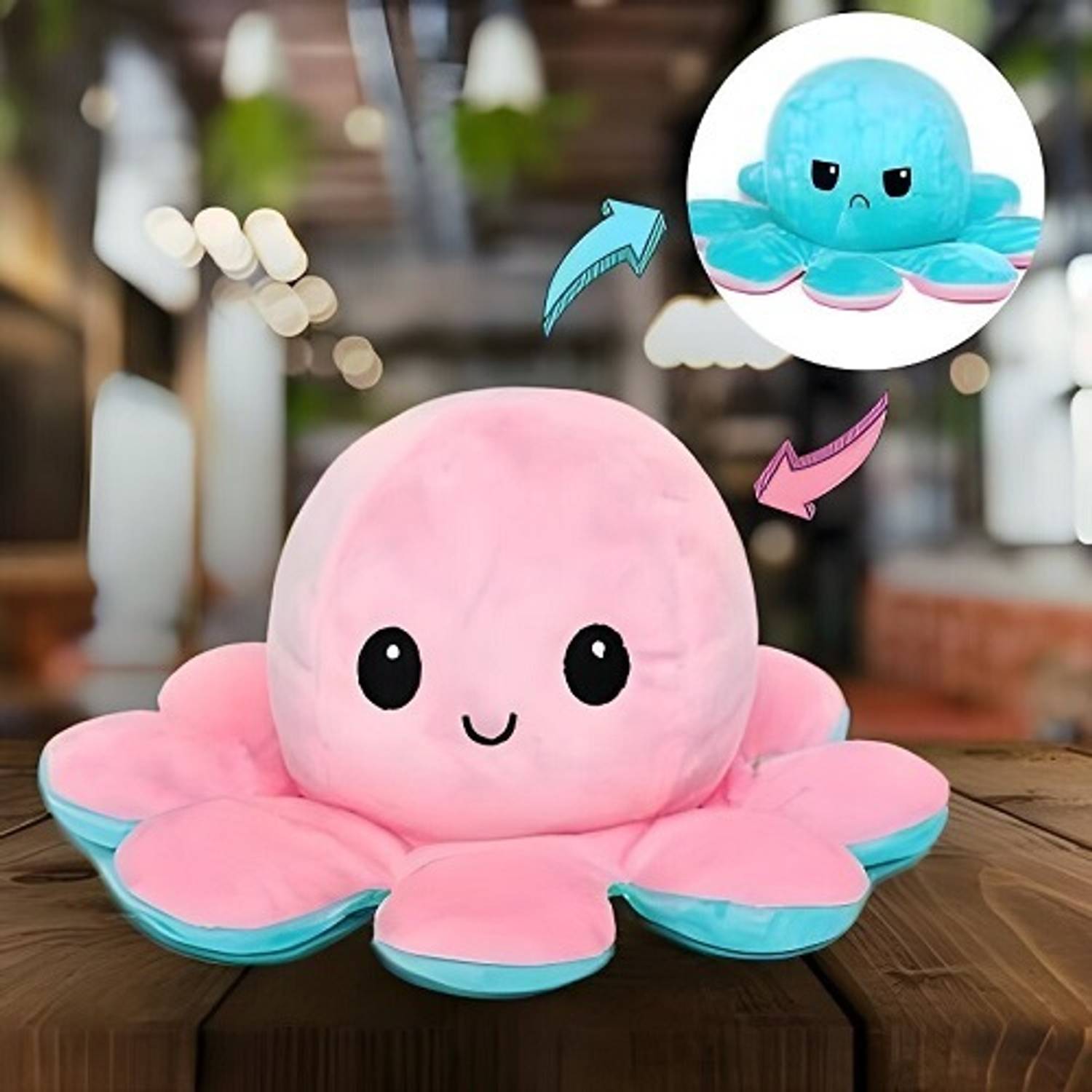 DRM Reversible Octopus Mini Plush Toy 18 cm