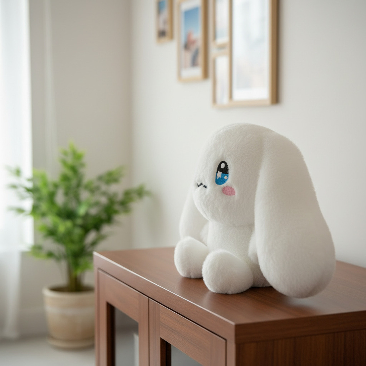 Image of jr jack & rose Cinnamoroll Fluffy Soft Toy for Bedroom Decoration - 30 cm