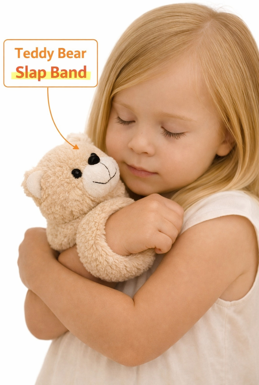 Image of ByNems Cute Teddy Bear Plush Slap Wrist Band soft Toy for Kids - 17 mm