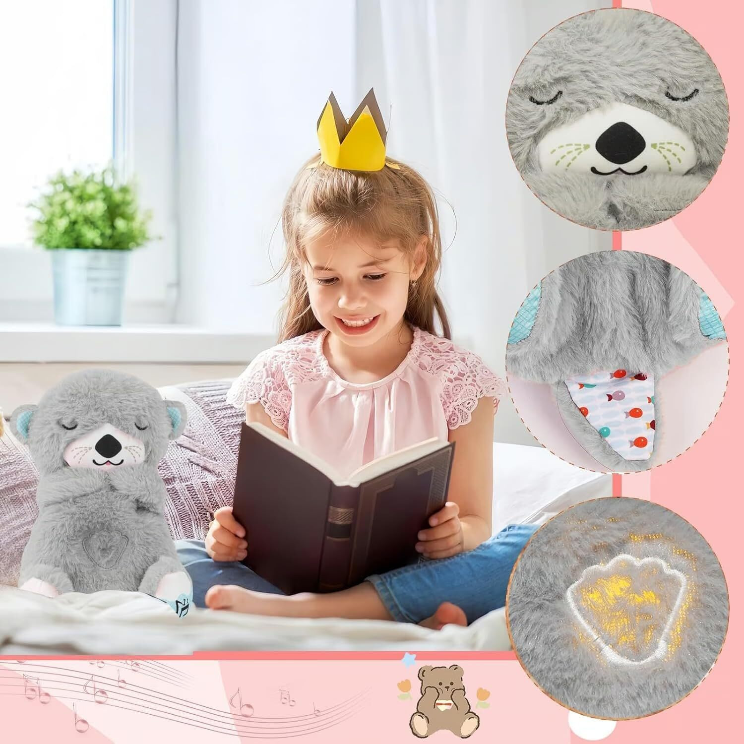 Image of Super Toy Teddy Bear Plush with Breathing Heartbeat - Adorable Gift for Kids & Adults - 25 cm