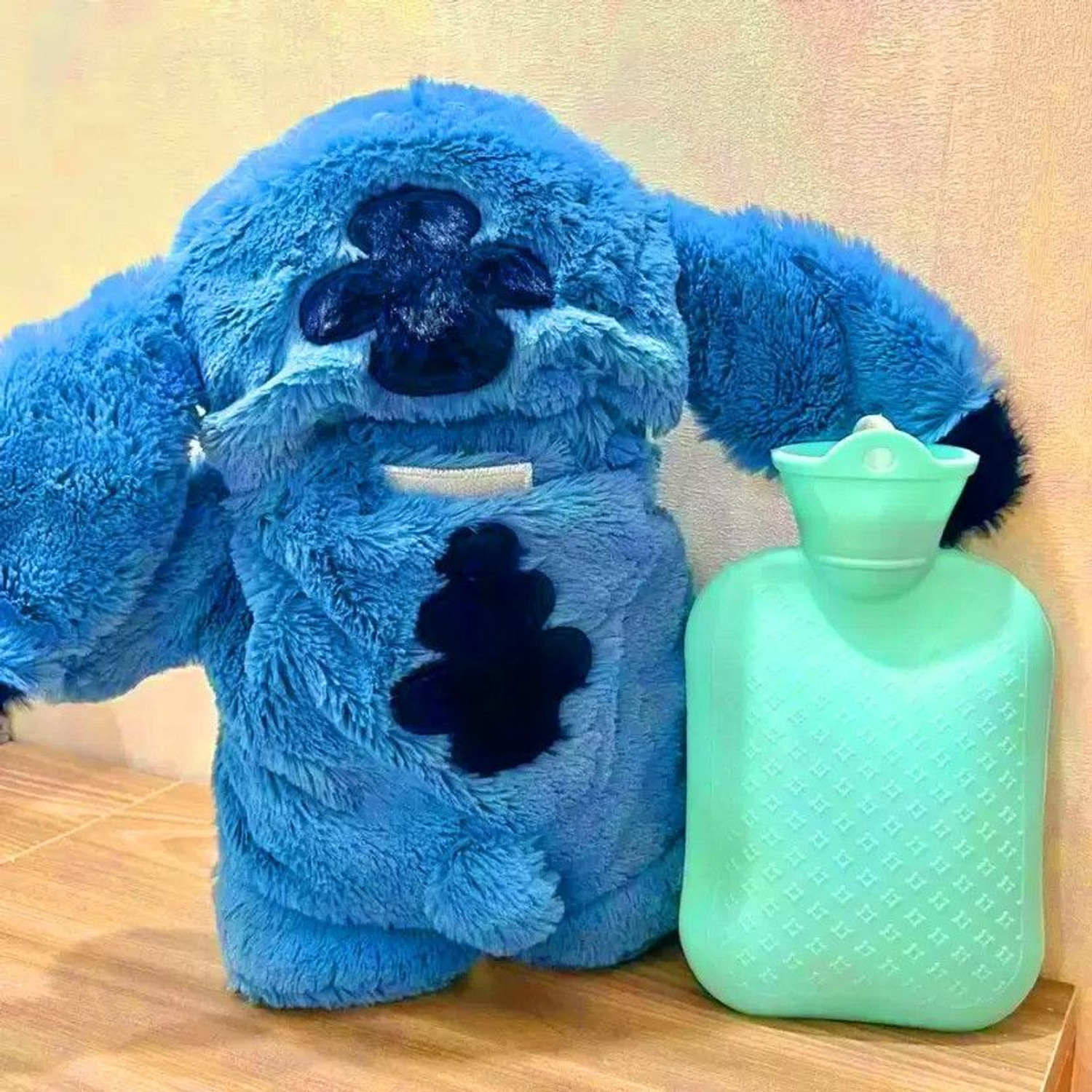 Image of snuglystuff New Cute Stitch Teddy Soft Hot Water Bag for Period Cramp Relief - 30 cm