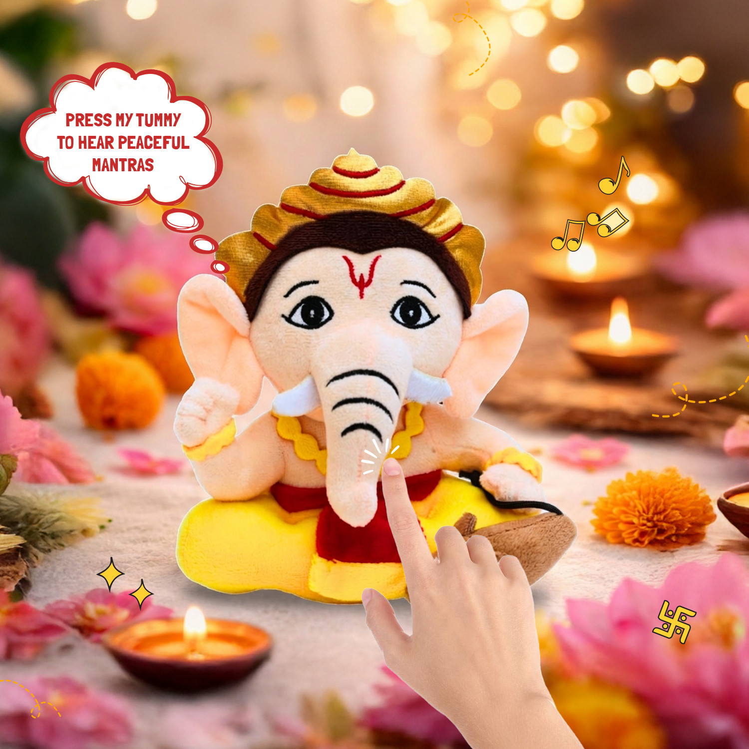 Image of Panda's Box Mantra Chanting Baby Ganesha (09 Inches) - 9 inch