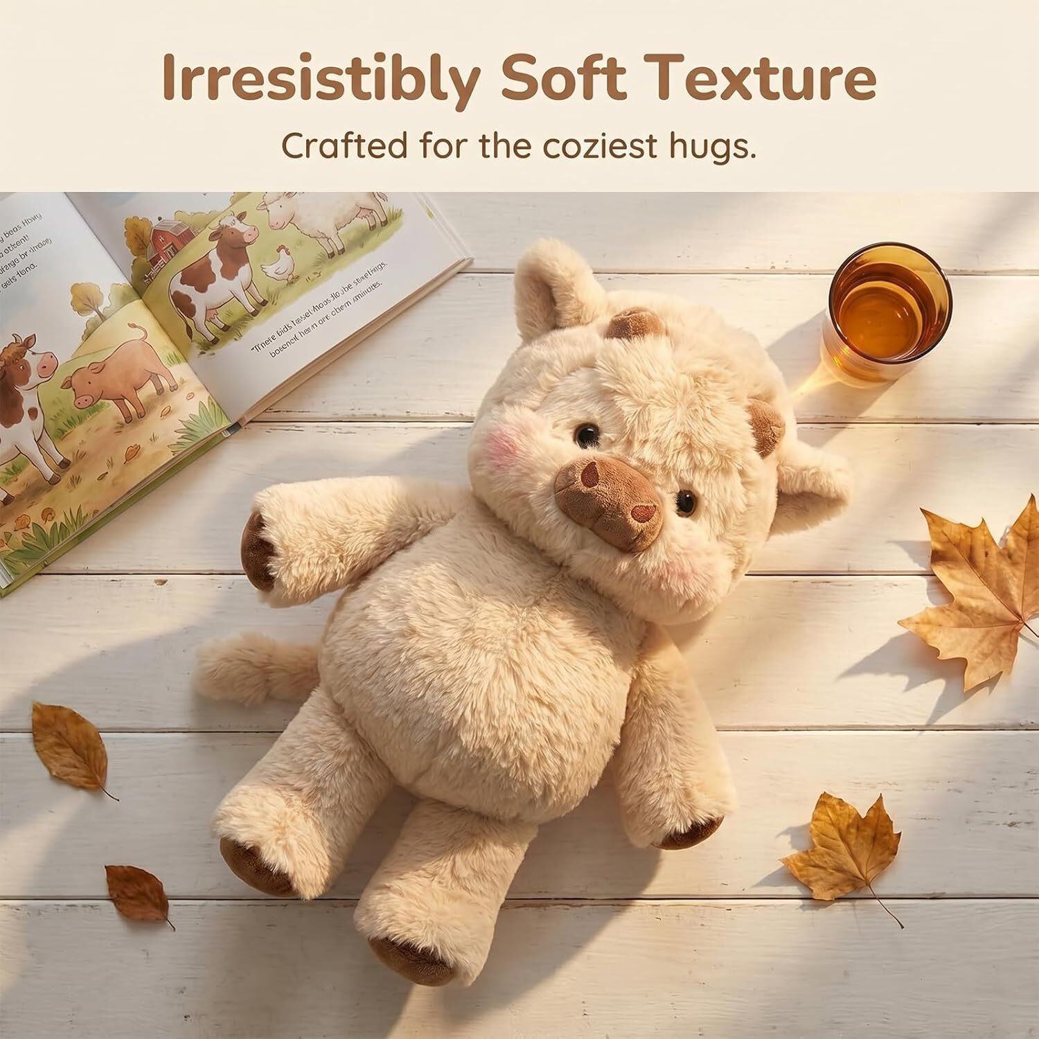 Image of Teddy Daddy Super Cute Run Run Cow Plush Toy - 45 cm