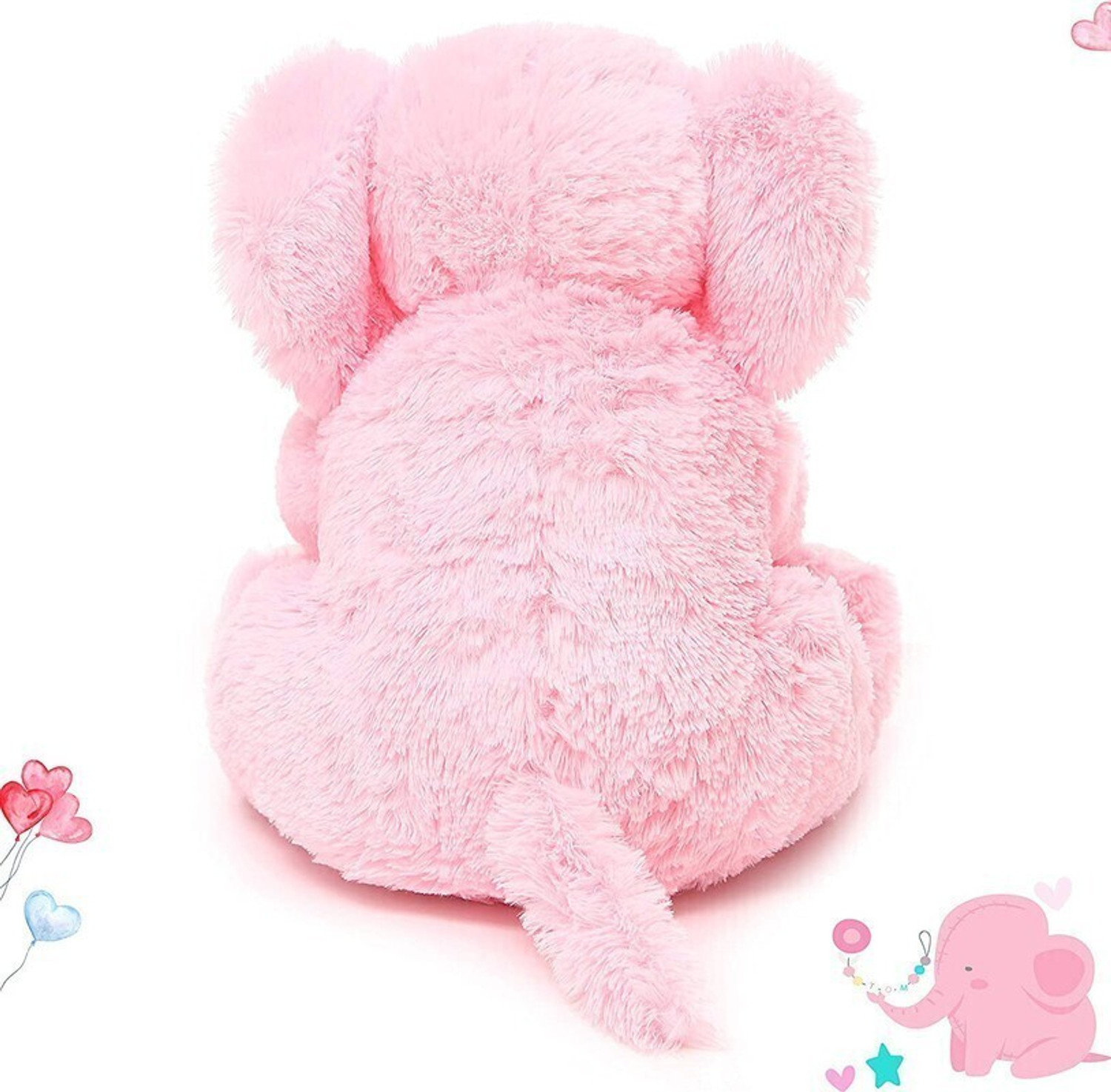 Image of Frantic 32CM Pink Lucky Elephant Soft Toy for Kids Playing Toy, Birthday Gift (32CM LuckyElephant RabbitF Pink) - 32 cm