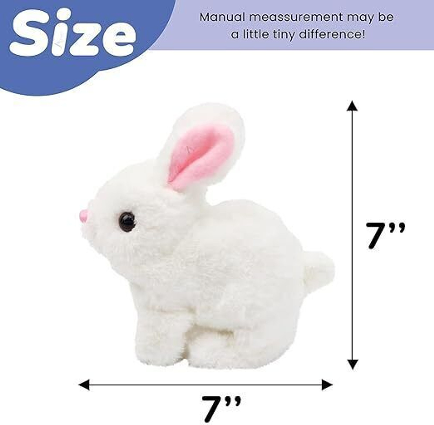 Image of AJDK MART Hopping Walking Bunny Toy with Sounds, Jumping Rabbit Wiggling Ears, Moving SofT - 18 cm