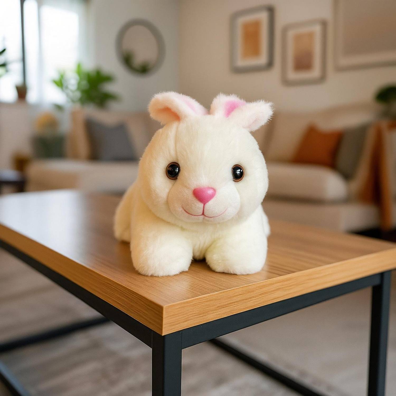 AYUSHPALENTERPRISES Cute White Plush Bunny Toy – Soft Stuffed Animal for Kids, Perfect - 12 cm