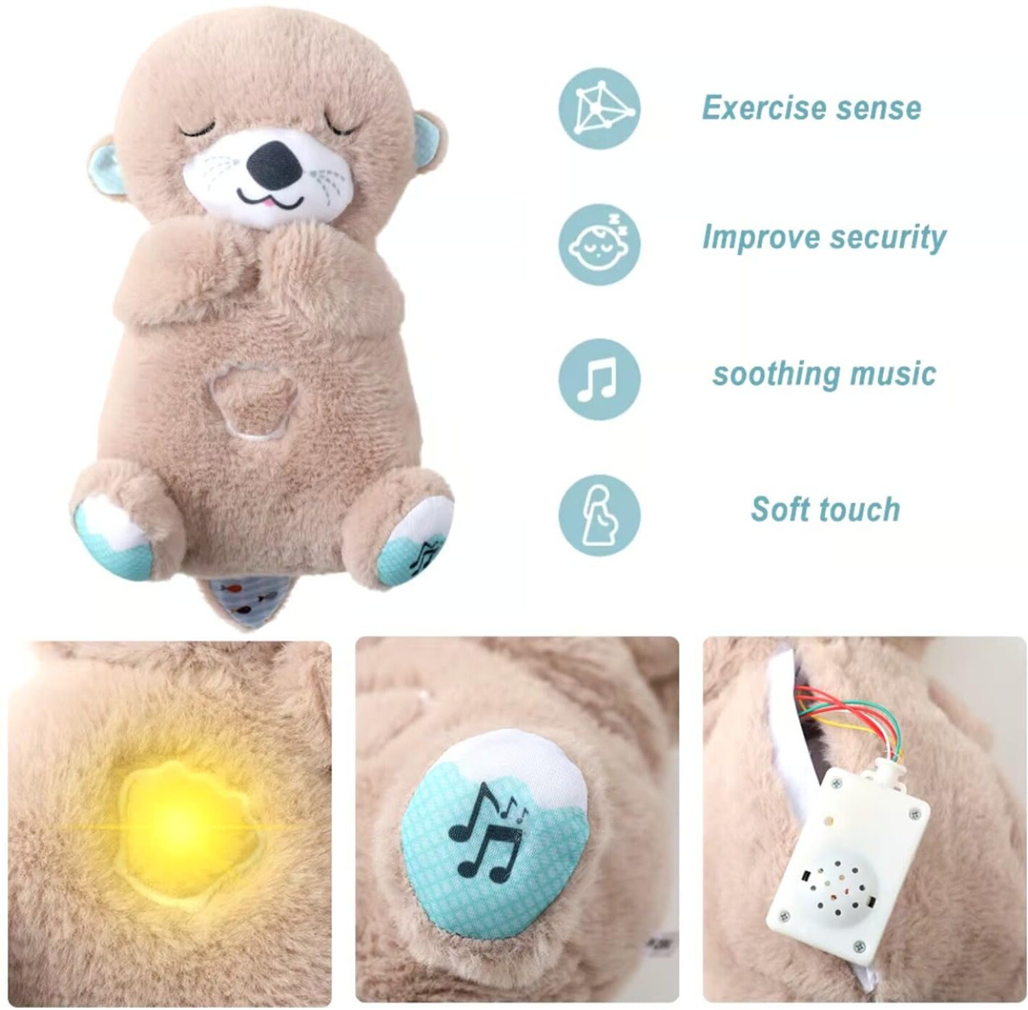 Image of Super Toy Teddy Bear Plush with Breathing Heartbeat - Adorable Gift for Kids & Adults - 25 cm