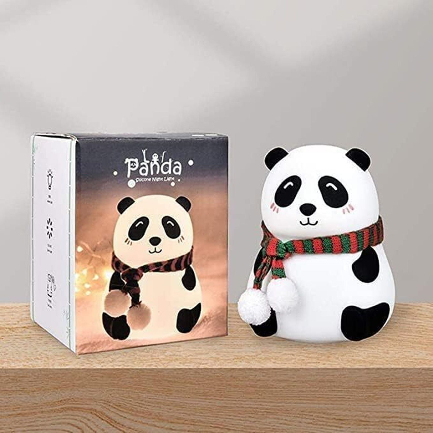 Image of FINARO new Cute Panda toy 7 Color Changing Animal Night Light For Kids Bedroom - 15 cm
