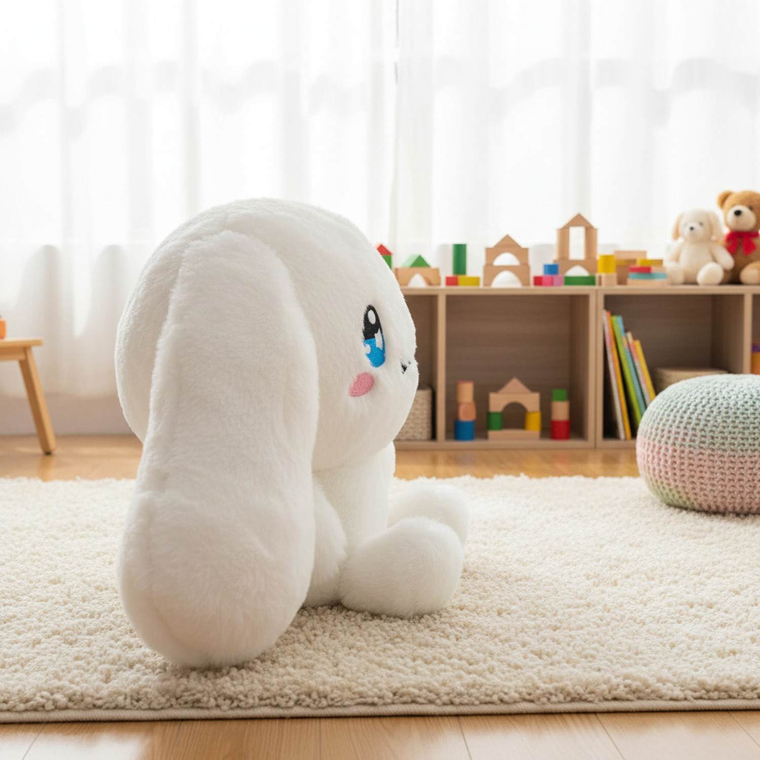 Image of jr jack & rose Cinnamoroll Fluffy Soft Toy for Bedroom Decoration - 30 cm