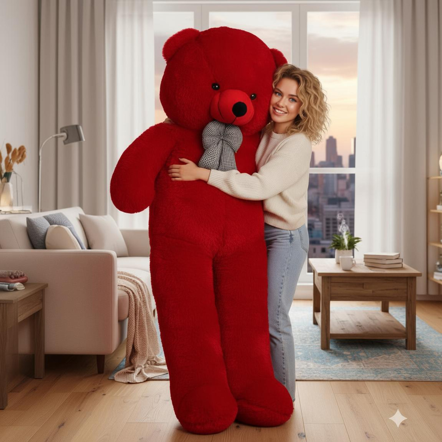 Image of RSY 3 Feet Teddy Bear (Red Colour) | Skin Friendly Soft Teddy - 90 cm (Red)