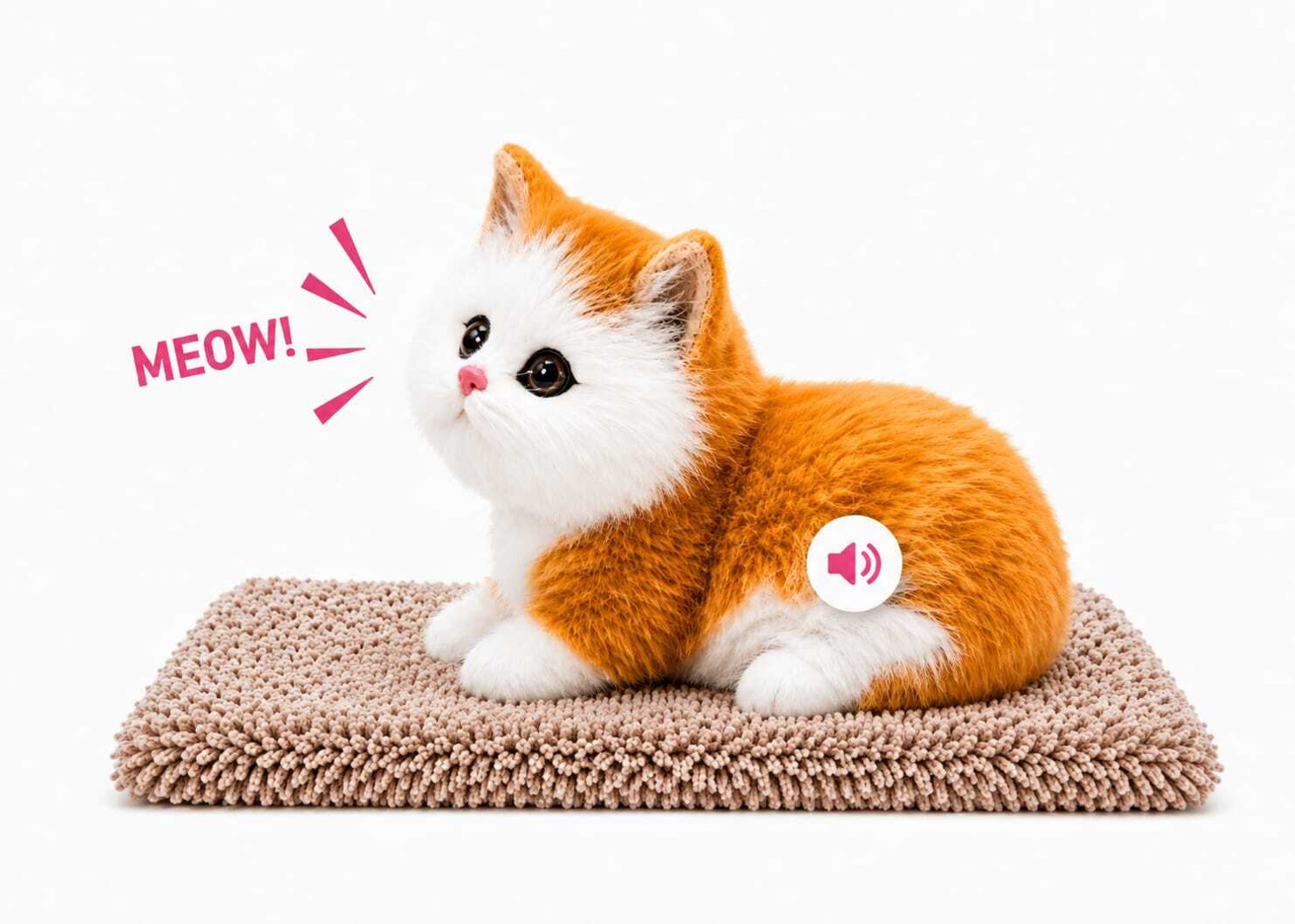 Image of TTW Realistic Cat Soft Toy for Kids | Cute Plush Kitten for Gift & Decoration - 60 mm