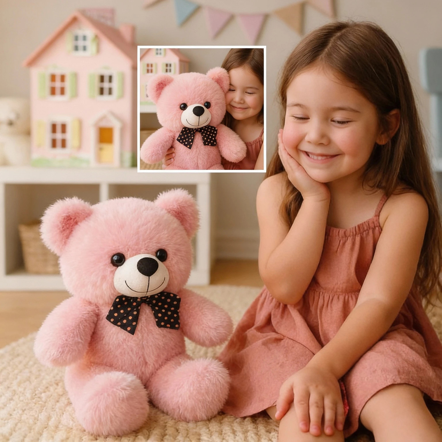Image of Polyhug 2 Feet Cute Pink Teddy Bear Soft Toy | Premium Plush Stuffed Animal for Girls - 61 cm