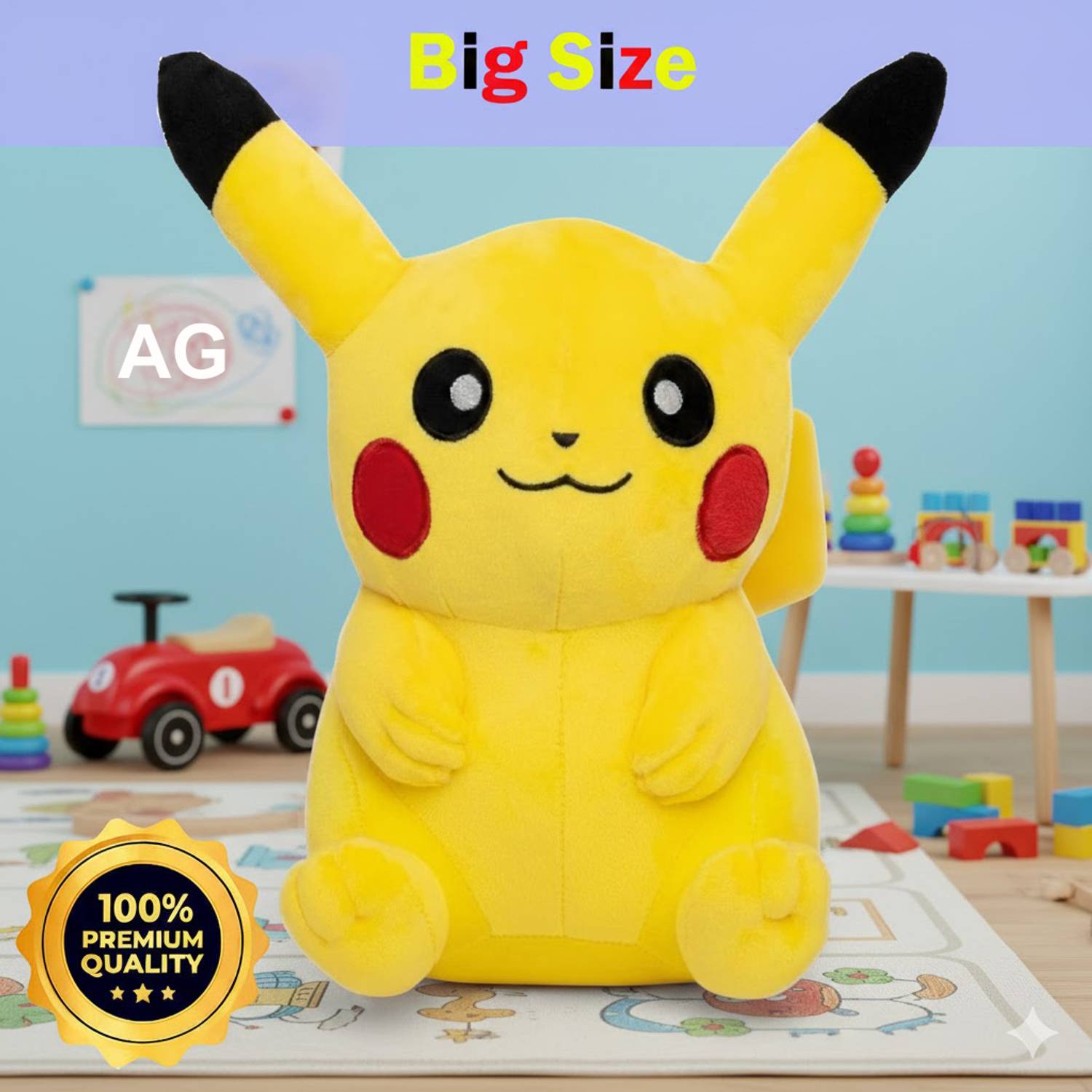 A G Enterprises AG Big Size Pikachu Stuffed Animal (35 cm) | Best Gift for Kids  - 35 cm
