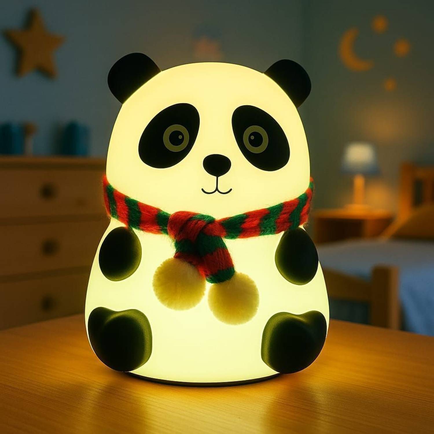 PRIMESTYLE Panda Night Light Silicone Touch Lamp USB Rechargeable