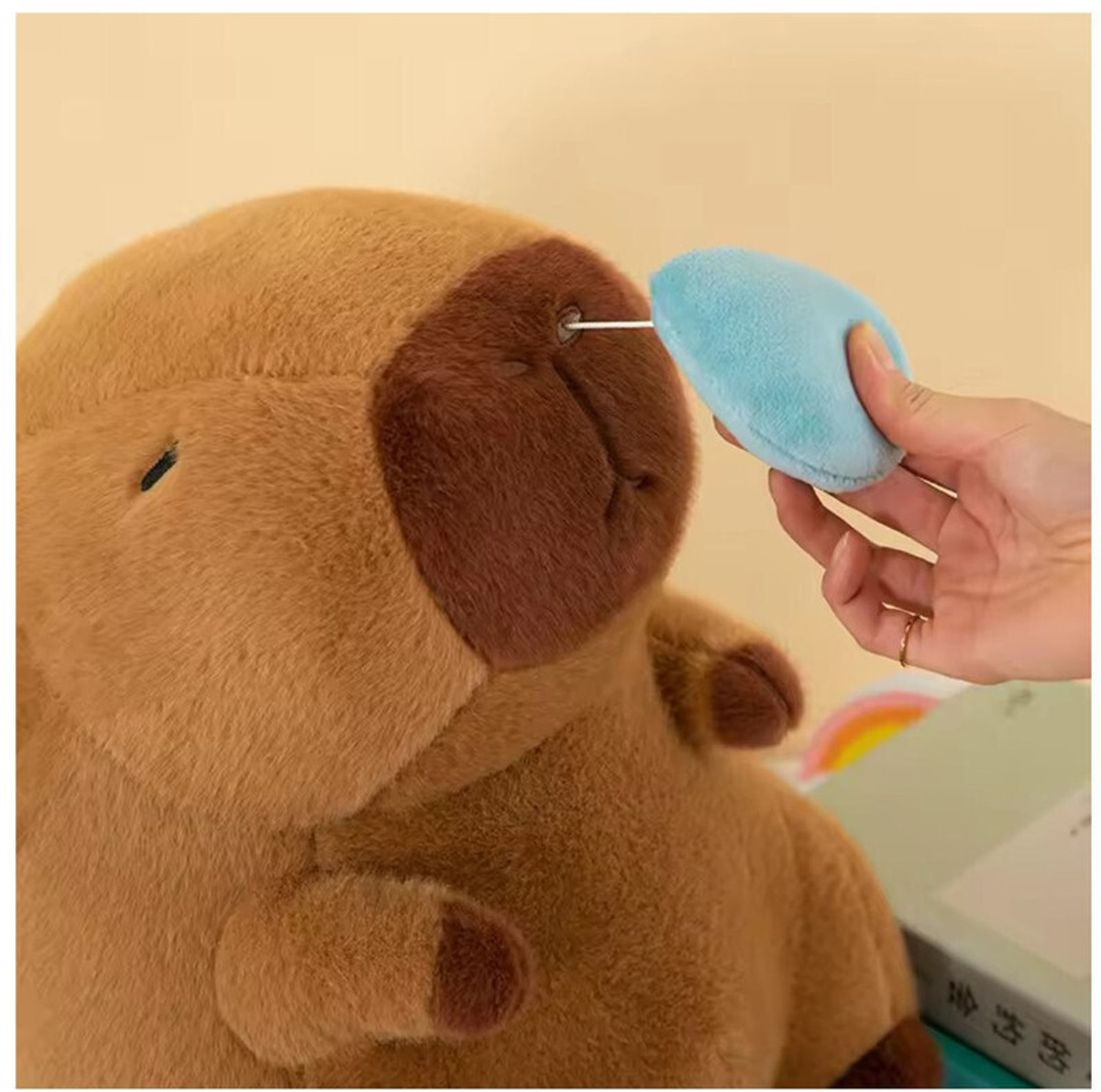 Image of EITHEO Capybara Soft Plush Toy -Big Size 45 cm Brown with Snot-Pulling Fun for Kids - 45 cm