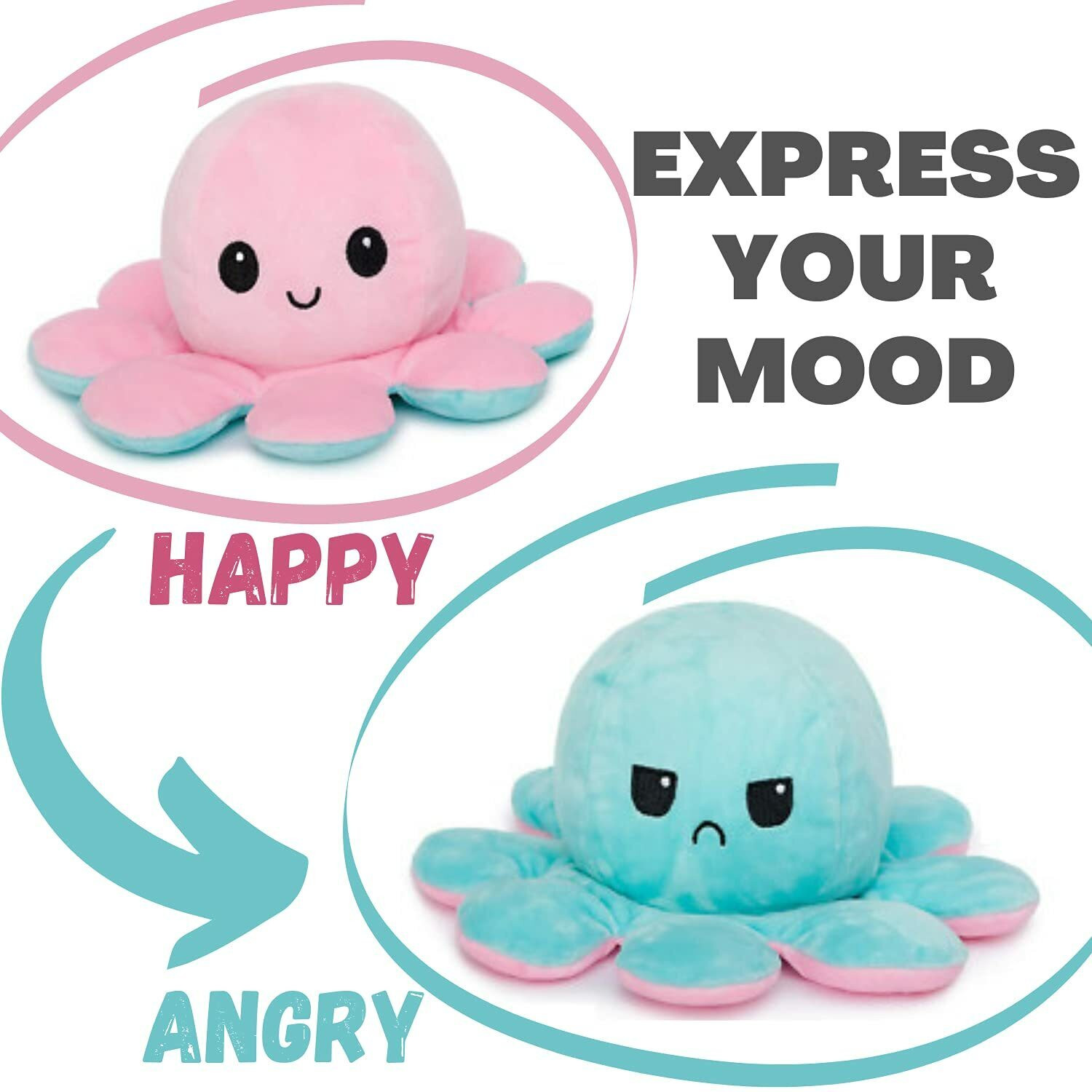 Image of HELLOBEAR Premium Quality Super Soft Reversibl Octopus Soft Toy for Kidse - 20 cm