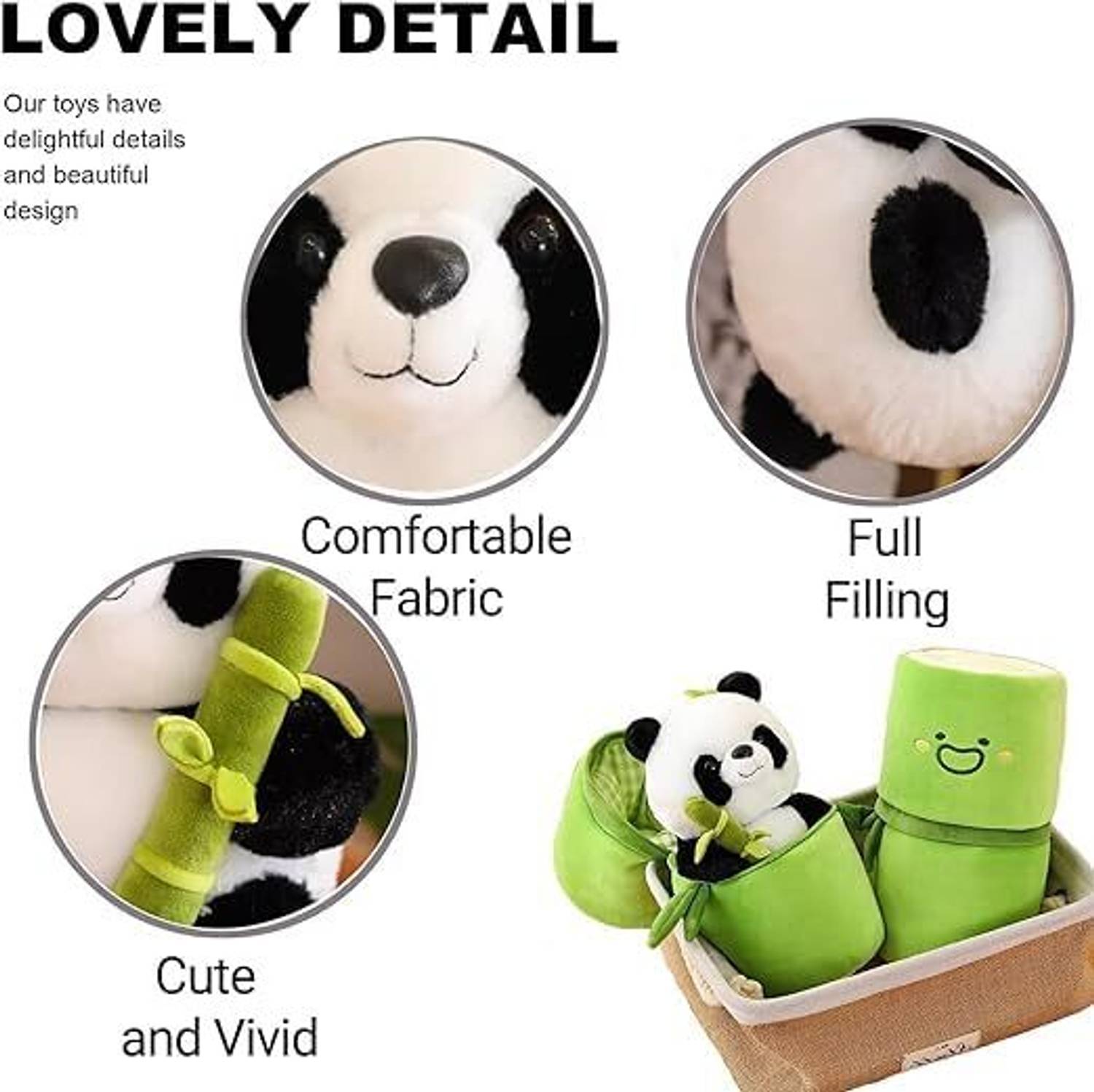 Os Retail Panda Bamboo Stuffed Animal Toy, 20 cm - Image 3