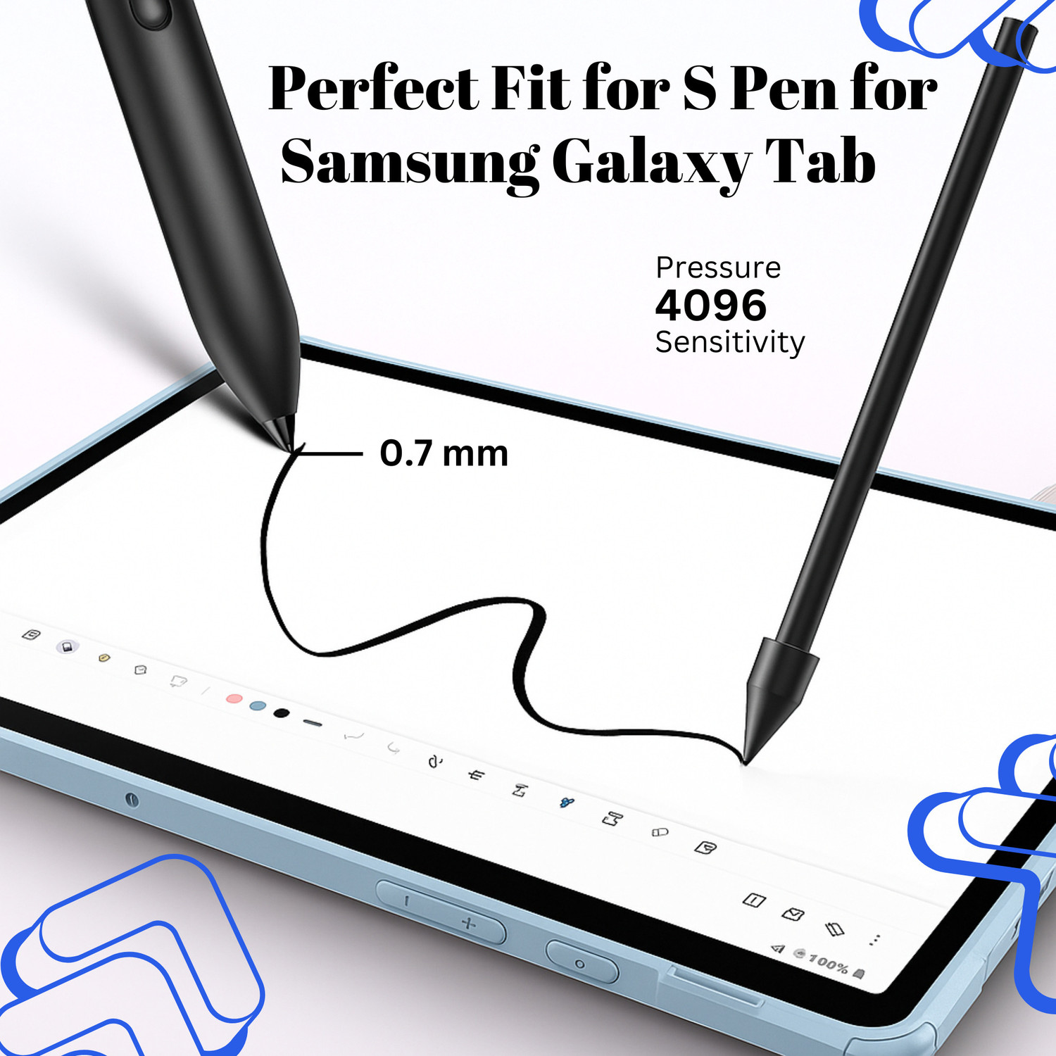 Image of Rumbalton 10 Pcs Replacement Nibs for Galaxy Tab S Pen S9 /S8 /S7 /S6 Lite /FE /Ultra Stylus