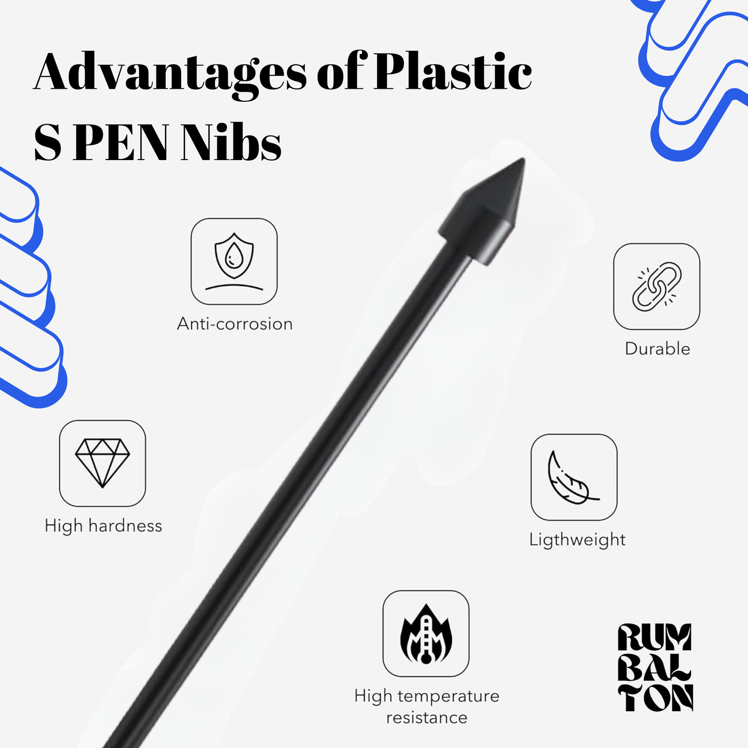 Image of Rumbalton 10 Pcs Replacement Nibs for Galaxy Tab S Pen S9 /S8 /S7 /S6 Lite /FE /Ultra Stylus