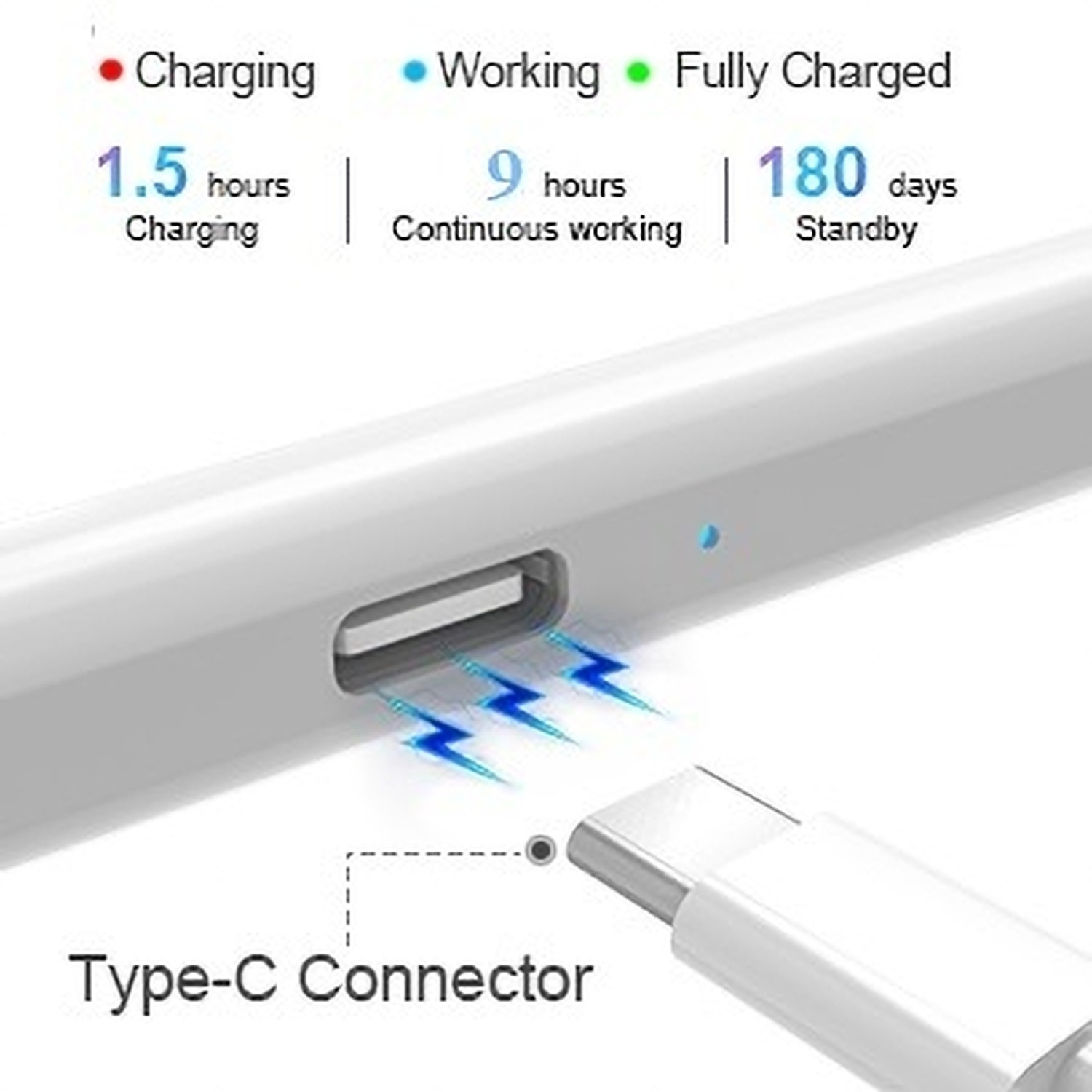 Image of Qiwa Upgraded Capacitive Active Stylus Pen | Magnetic Pencil with Palm Rejection Stylus