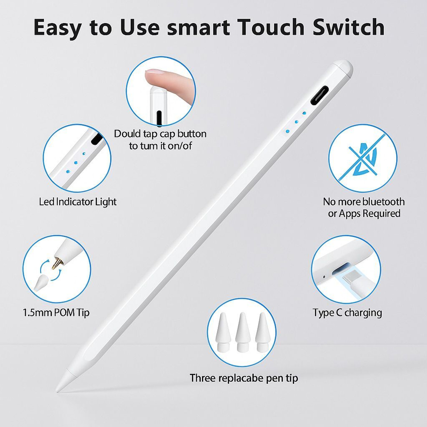 Image of GFBNMN stylus pen / active pencil for ipad tilt sensor and sensitivity Stylus