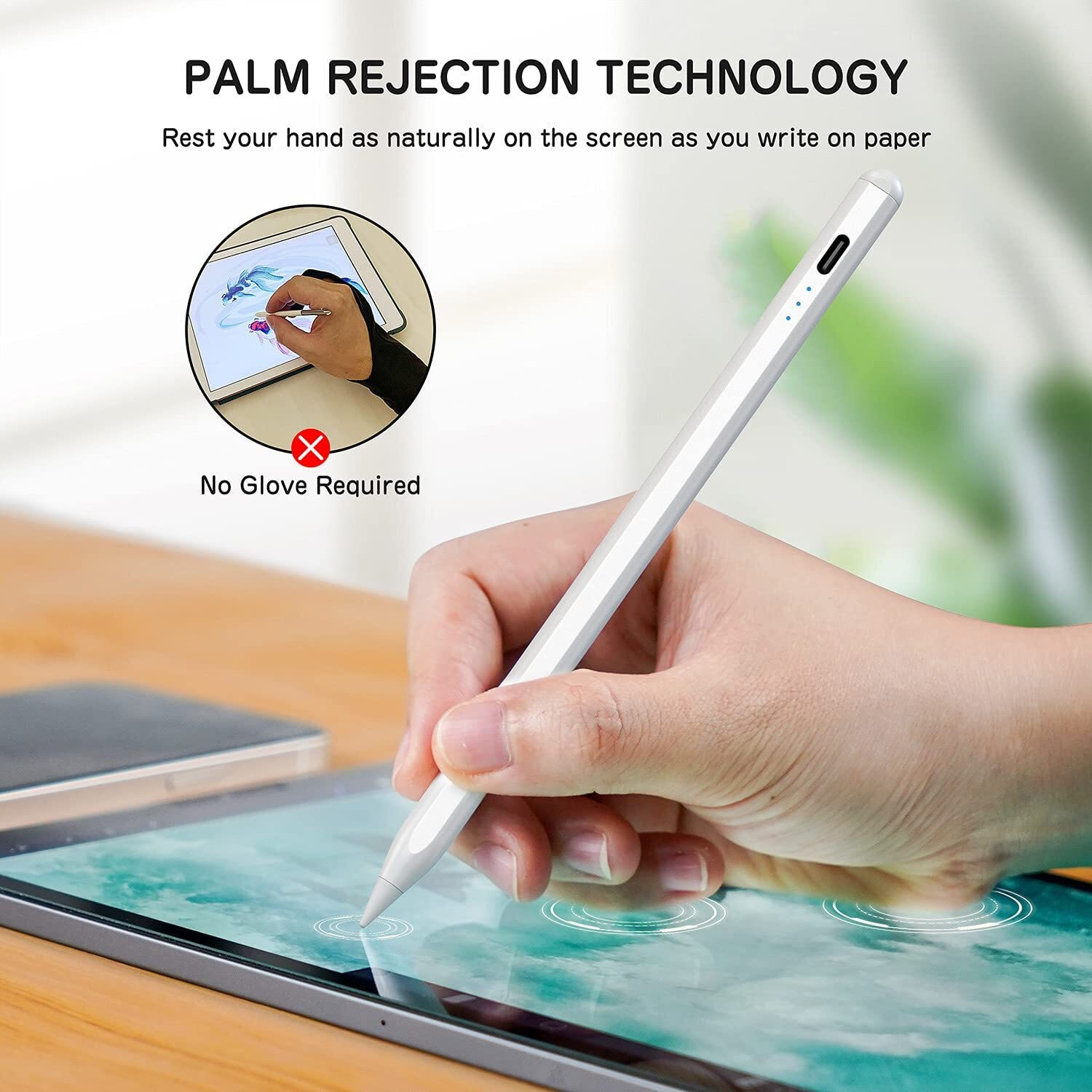 Image of Qiwa Upgraded Capacitive Active Stylus Pen | Magnetic Pencil with Palm Rejection Stylus